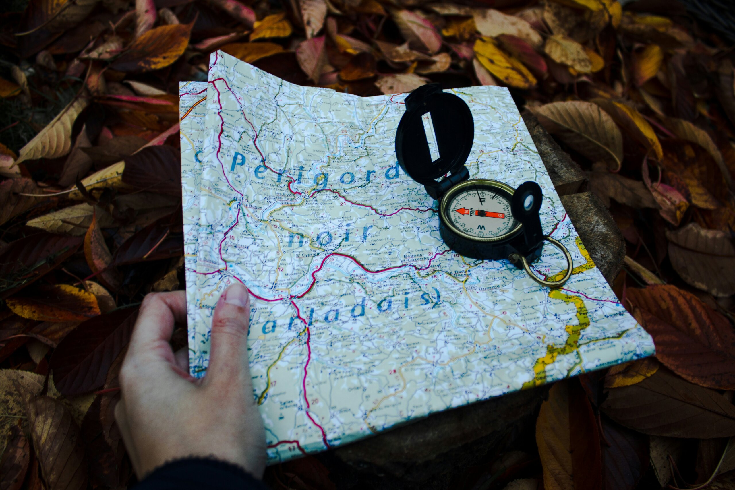 map with compass
