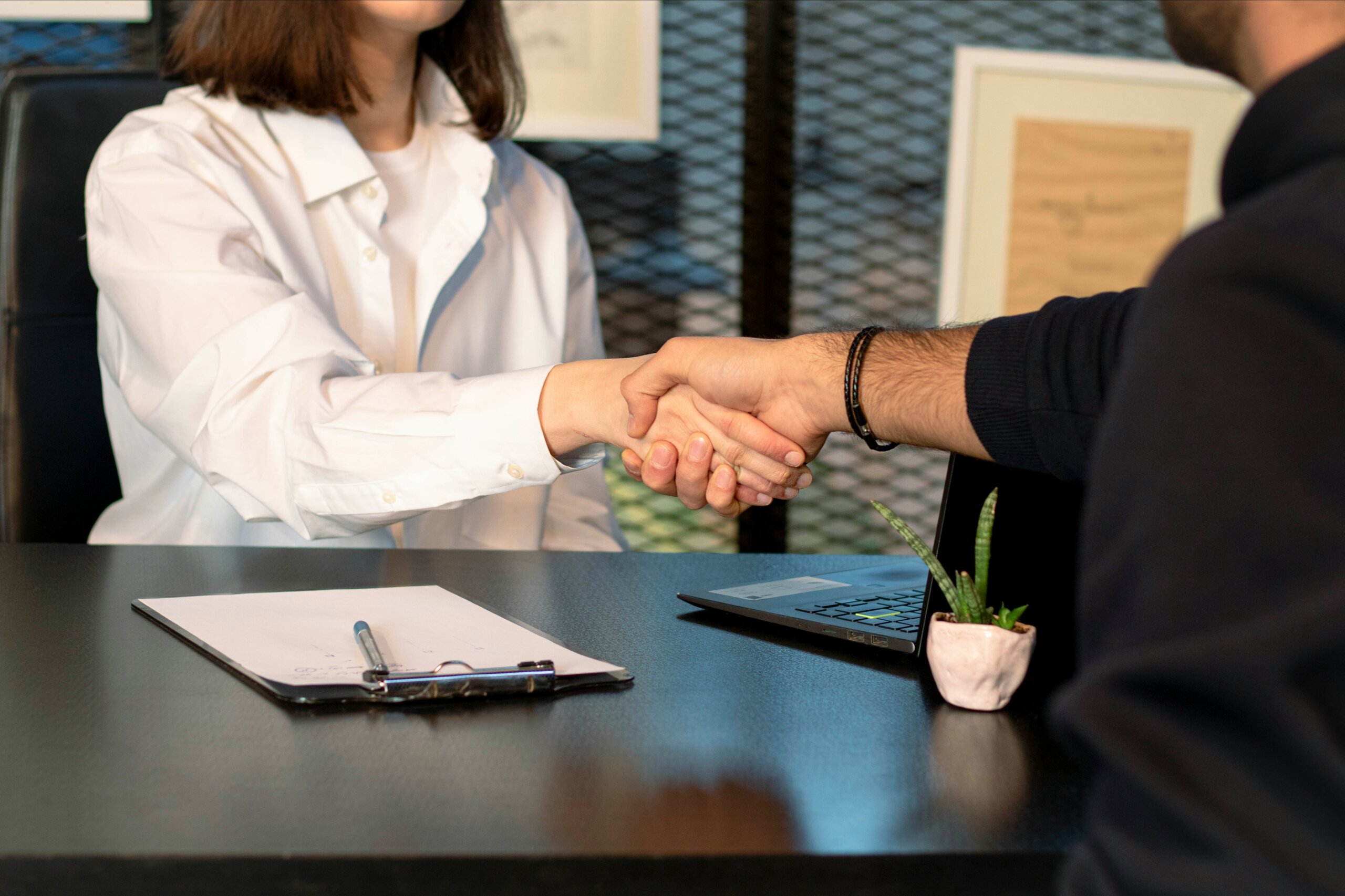 Handshake during a business meeting