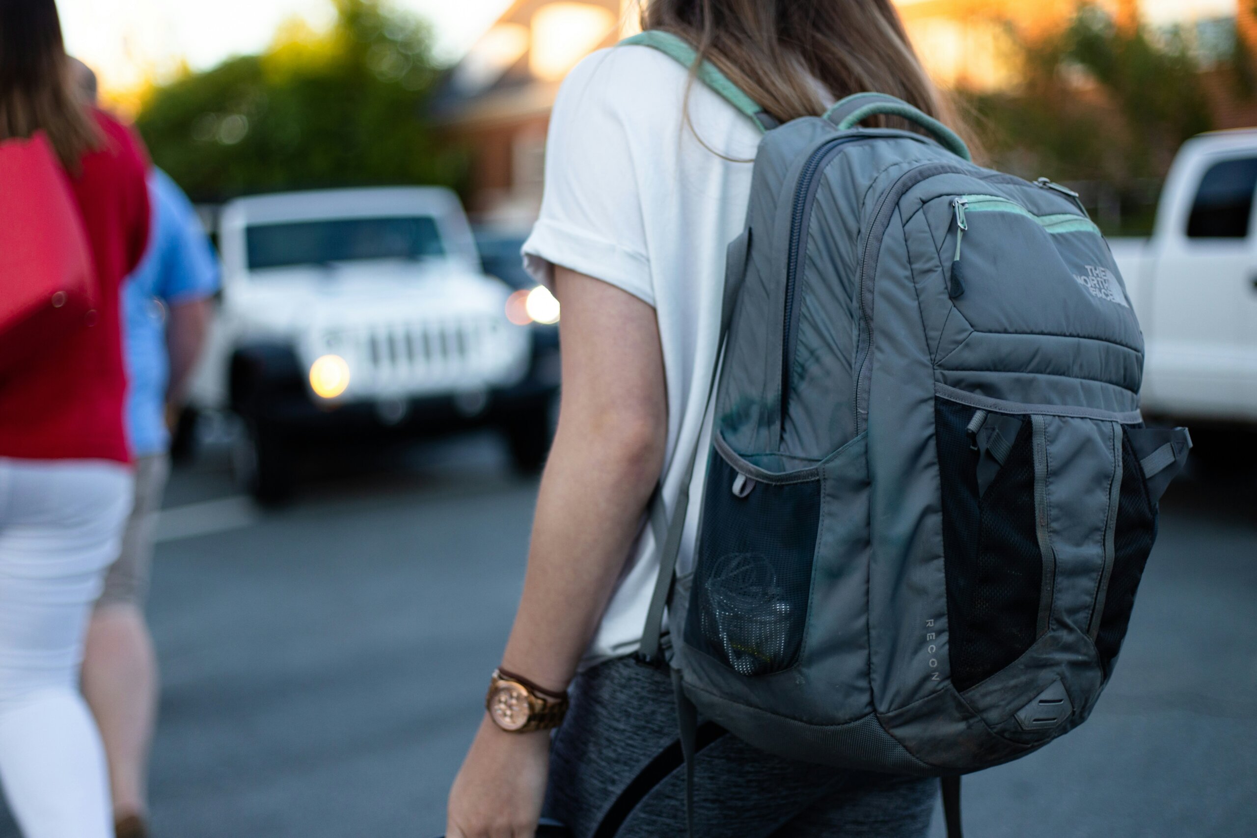 person wearing a backpack