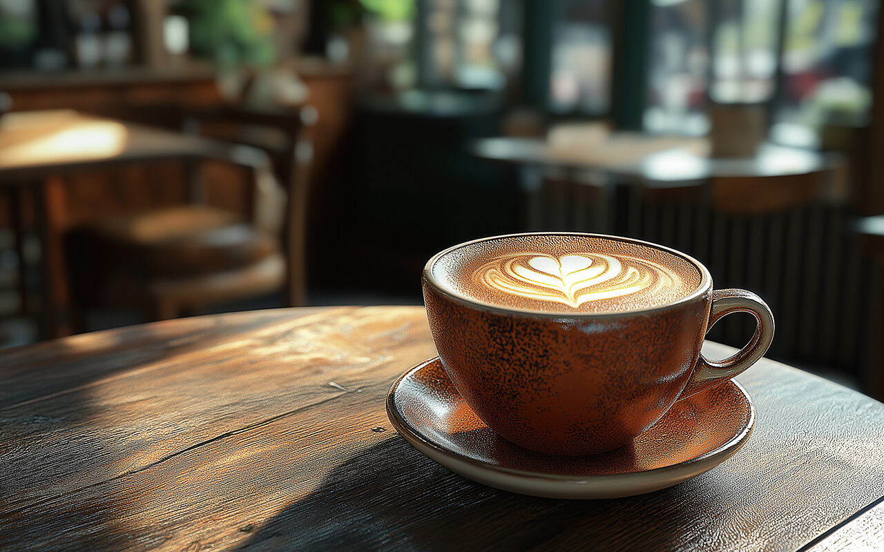 Coffee in a cafe