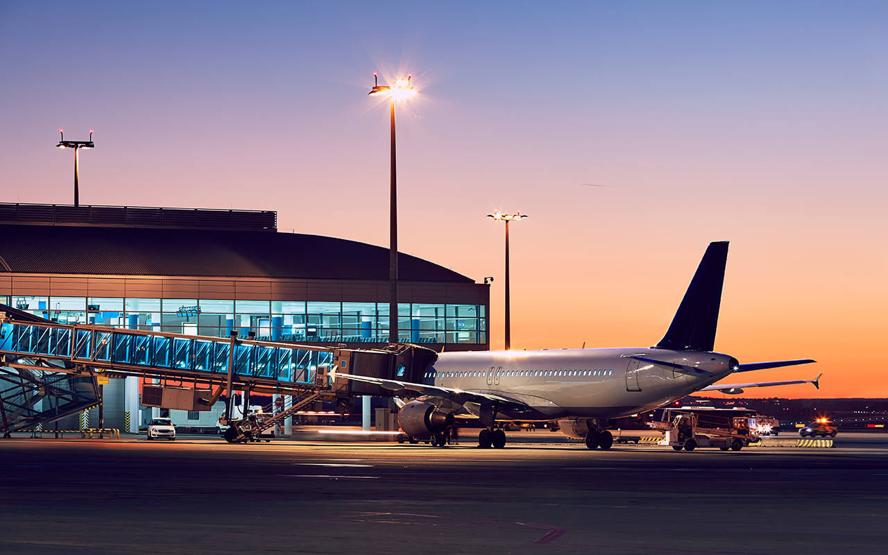 Plane at an airport