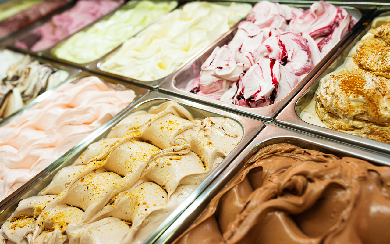 Gelato store display