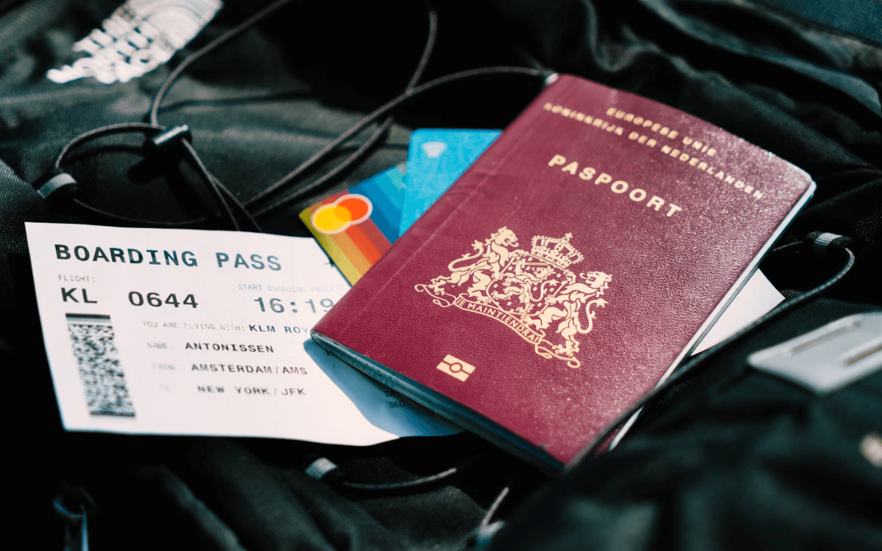 Passport and boarding pass