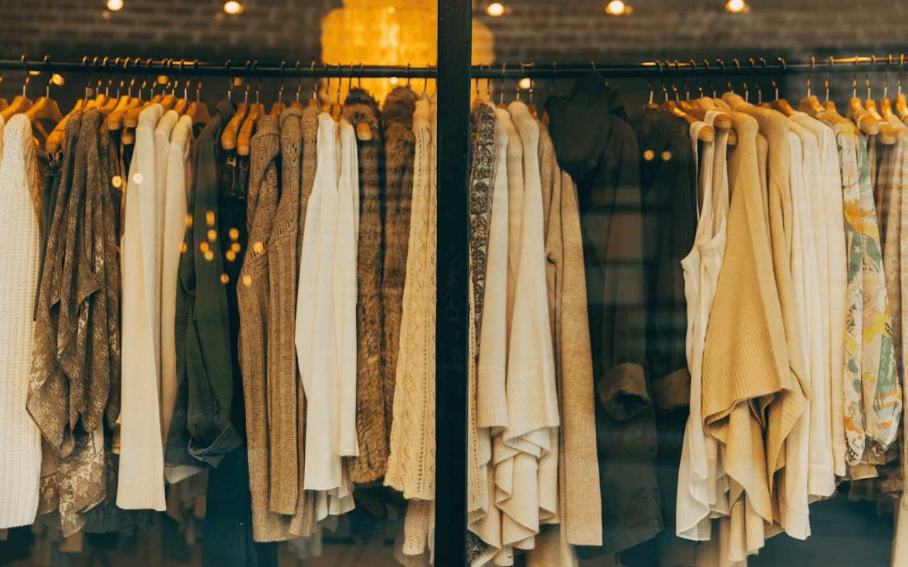 Clothes in a display window