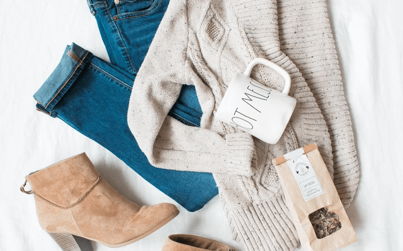 Clothes laid out flat