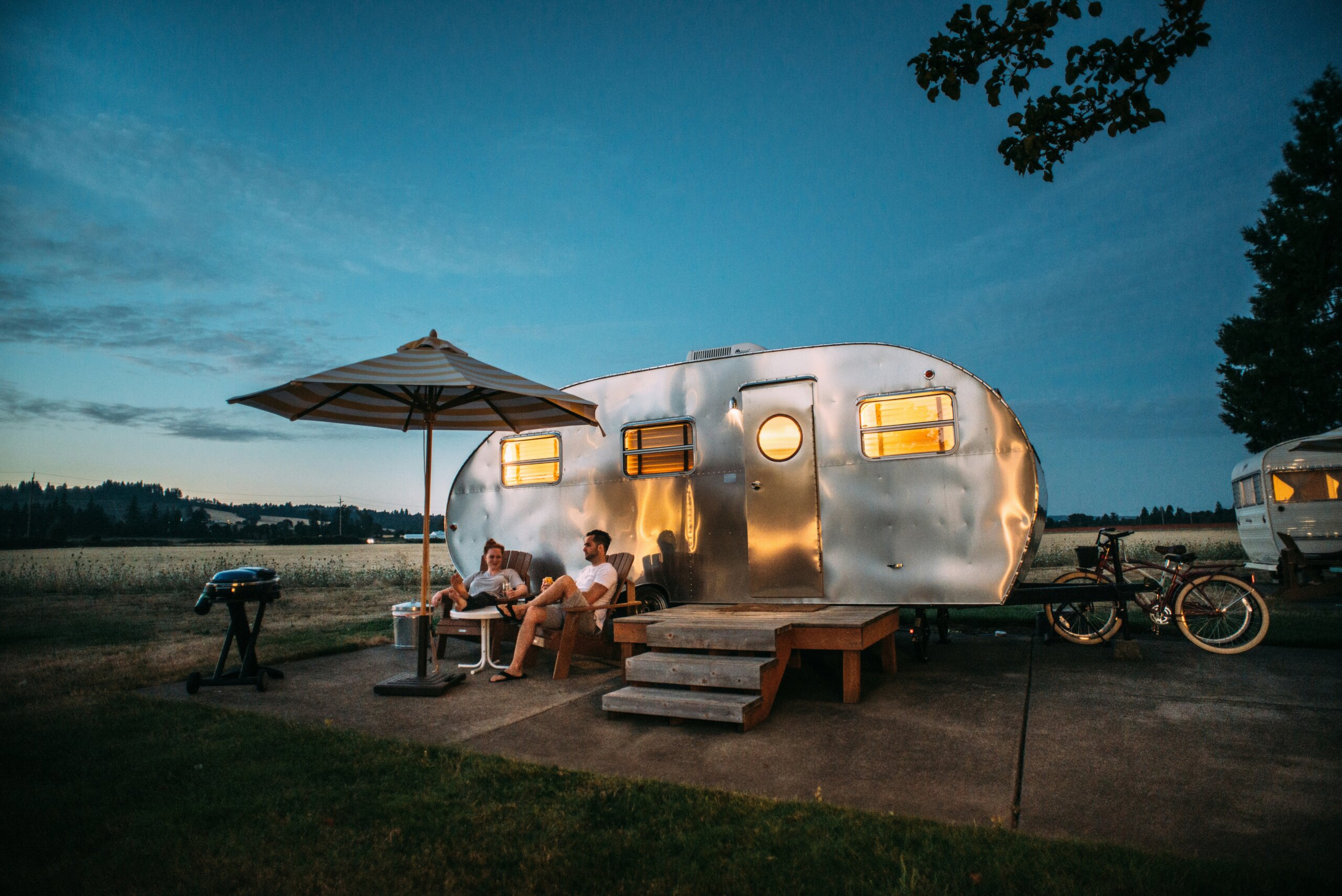 camping in an airstream