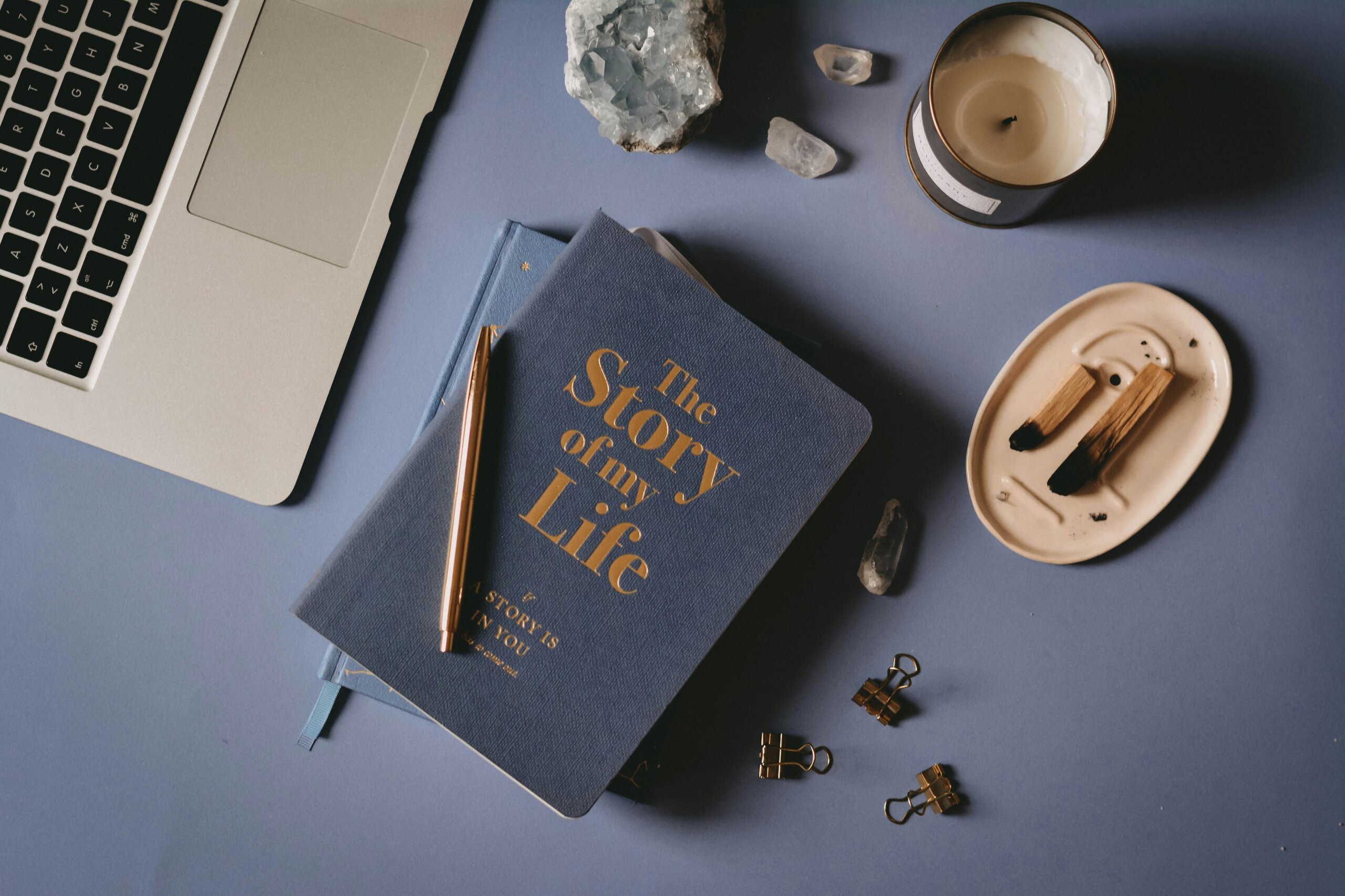journal and candle