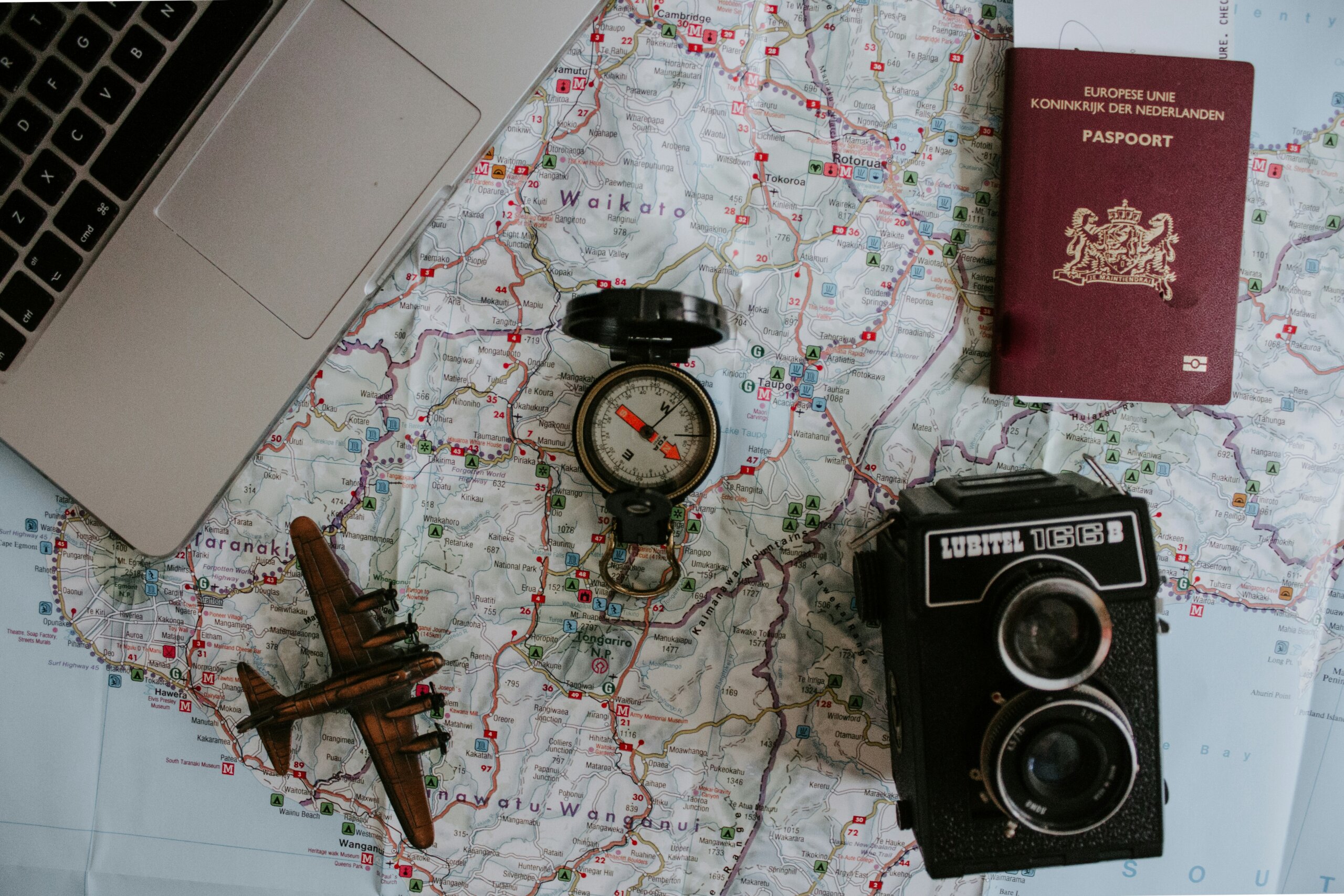 passport and map