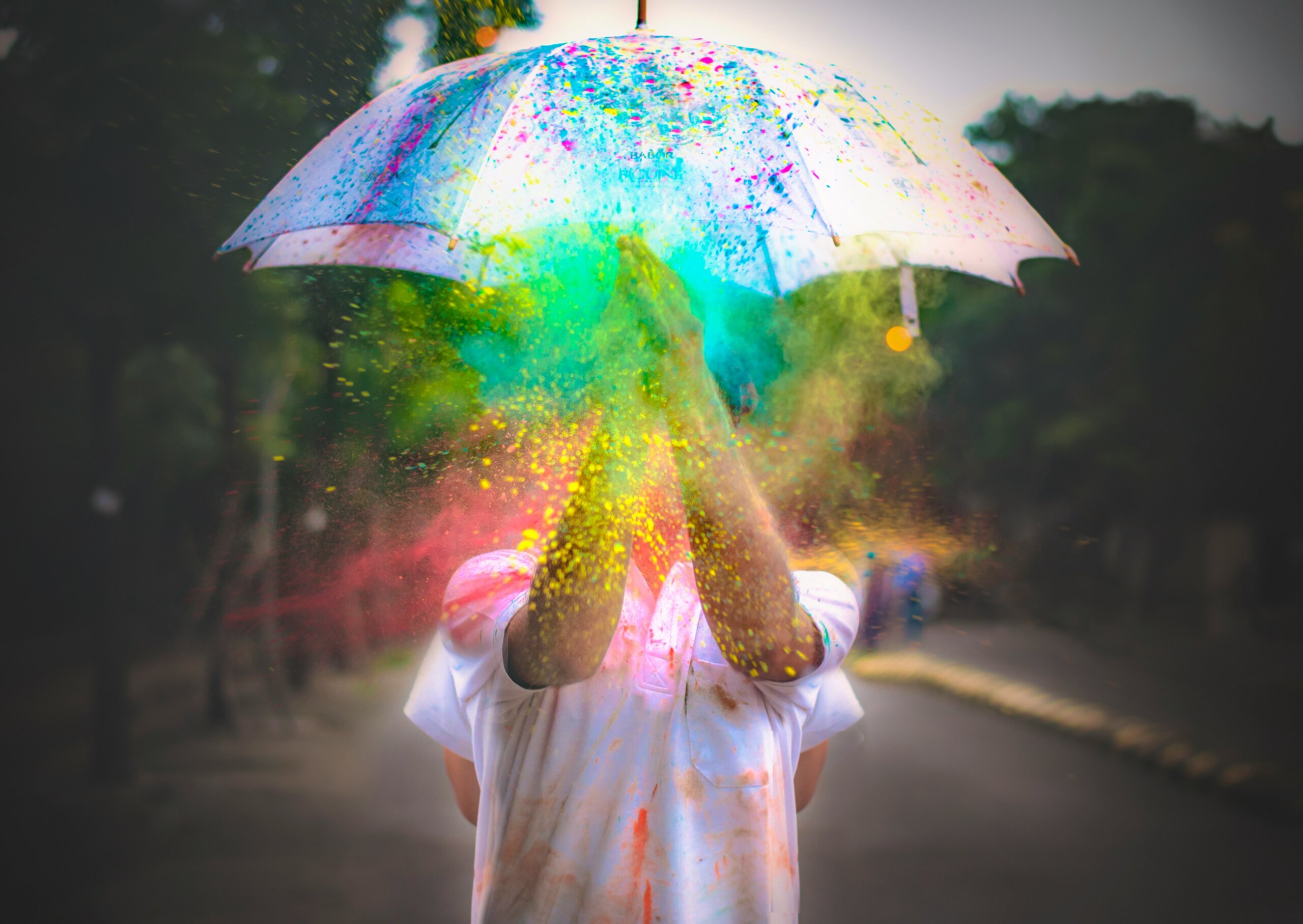 person with umbrella