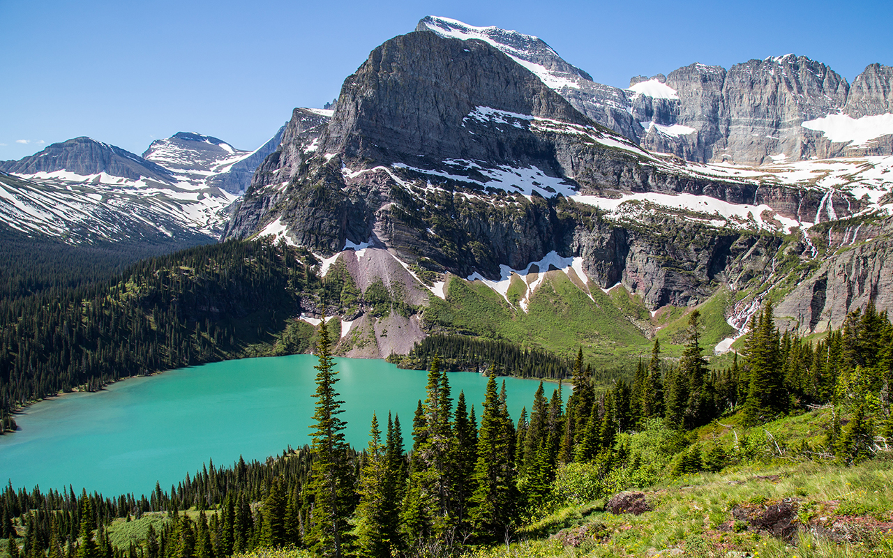 Glacier national park montana mountains and lakes