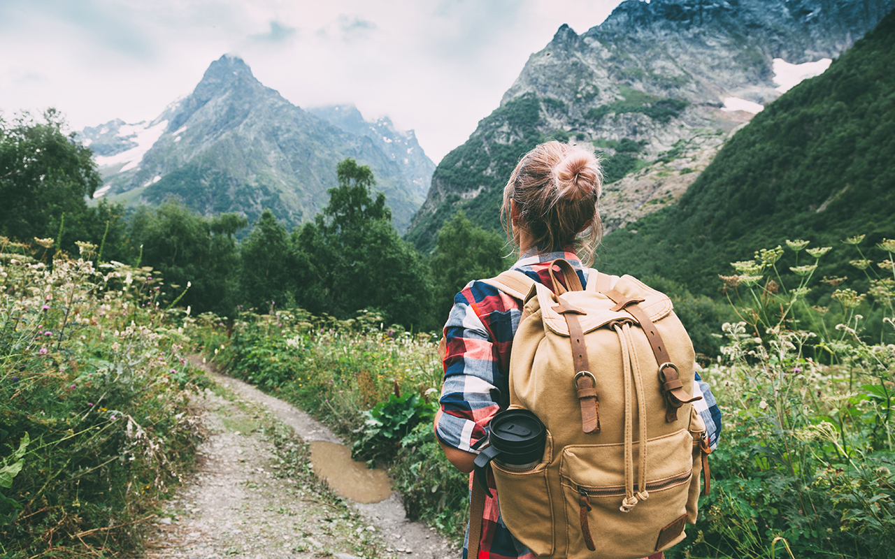 Woman hiking outdoors