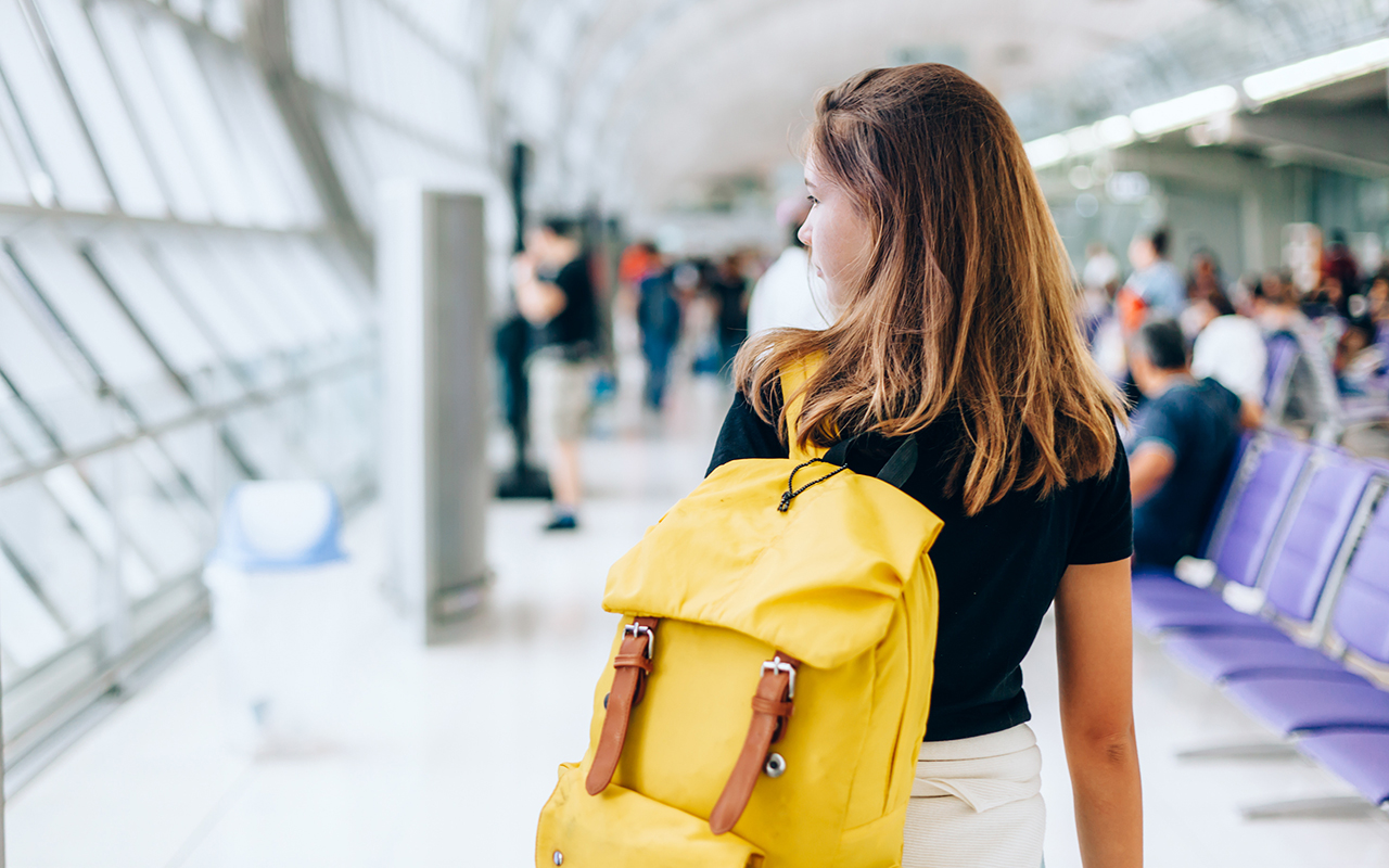 Woman at an airport