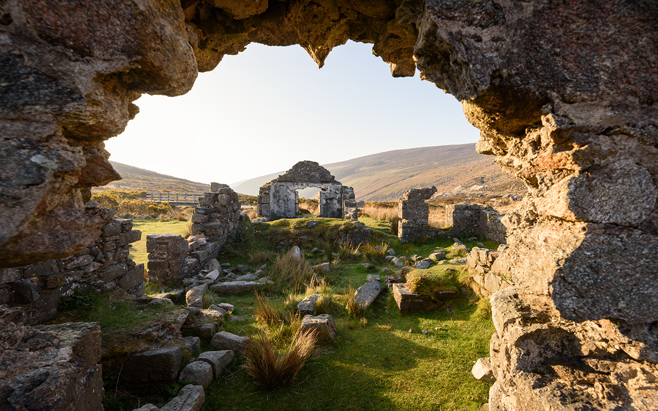 Glendalough monastic ruins at Wicklow Mountains National Park, Ireland