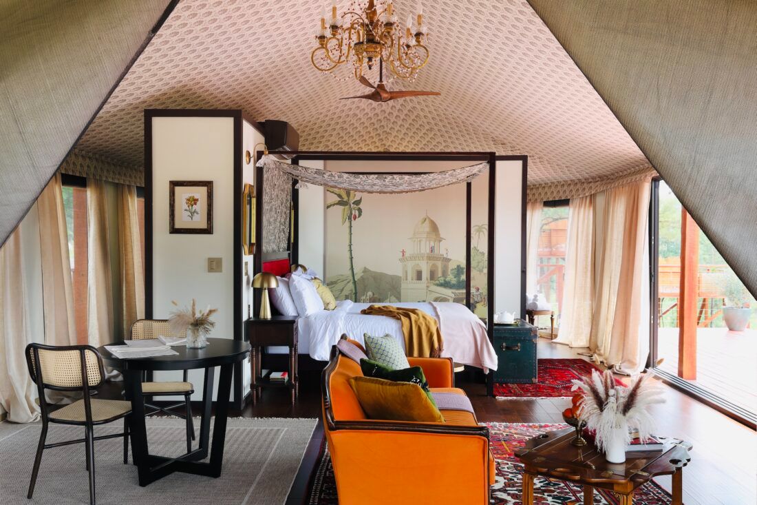 Interior of Dunya Camp glamping tent