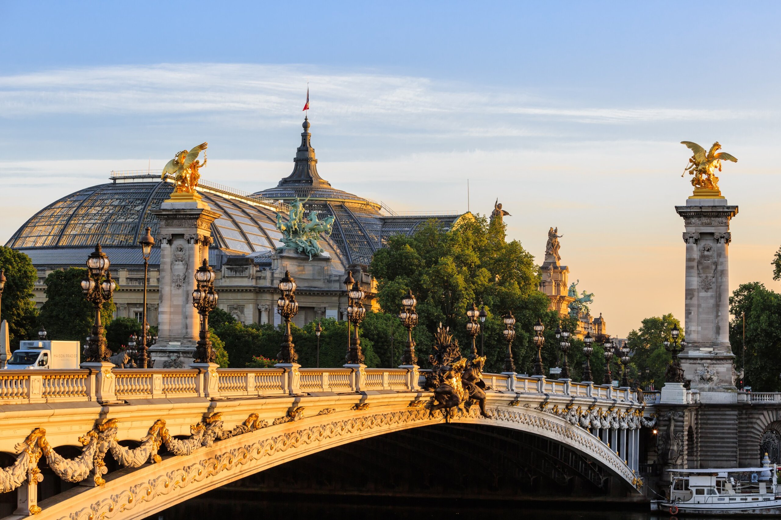 Alexander III bridge at dawn leading to Paris’s Grand Palais