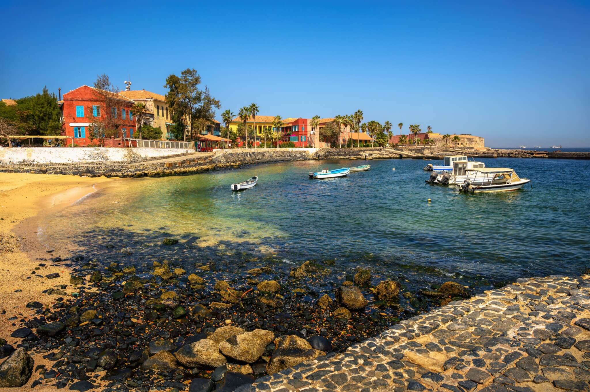 Historic city on the Goree island near Dakar, Senegal, Africa.