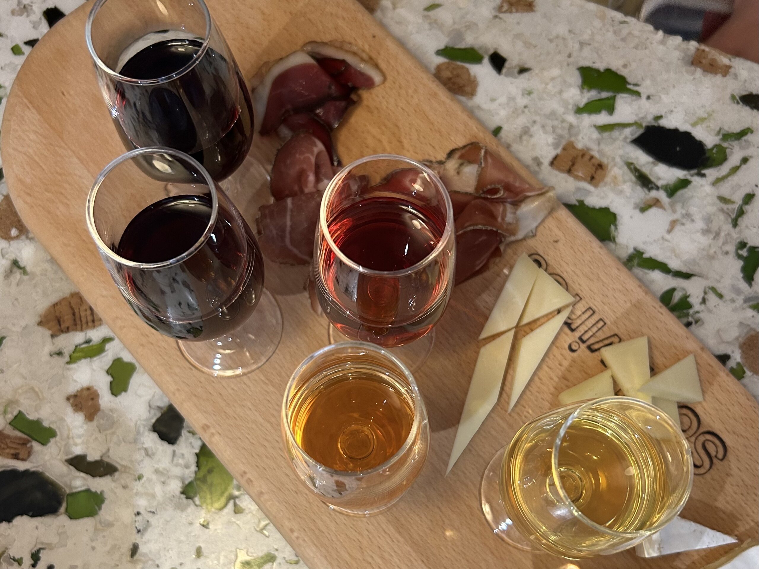 Italian wine and cheese board 
