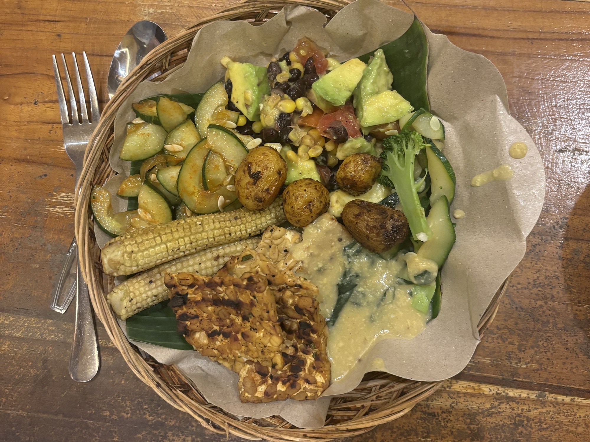 Delicious dinner plate full of so much nourishing food!