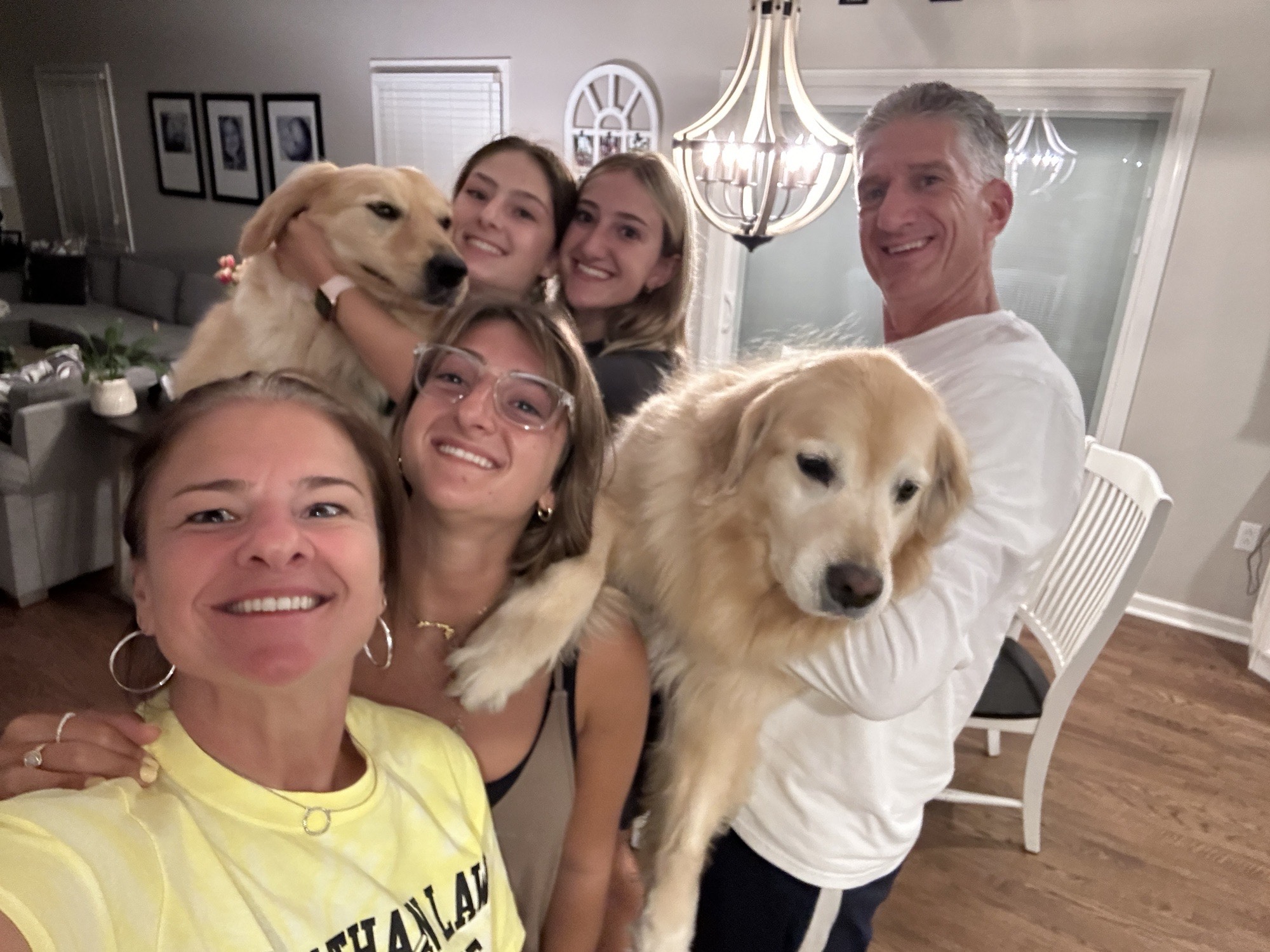 Family back at home