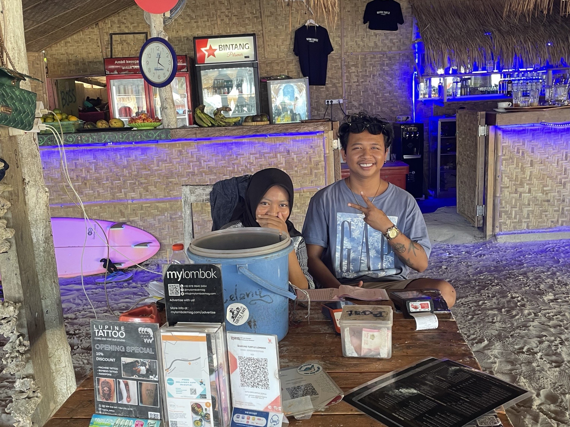 Some of the friendliest local warung employees in Lombok. 