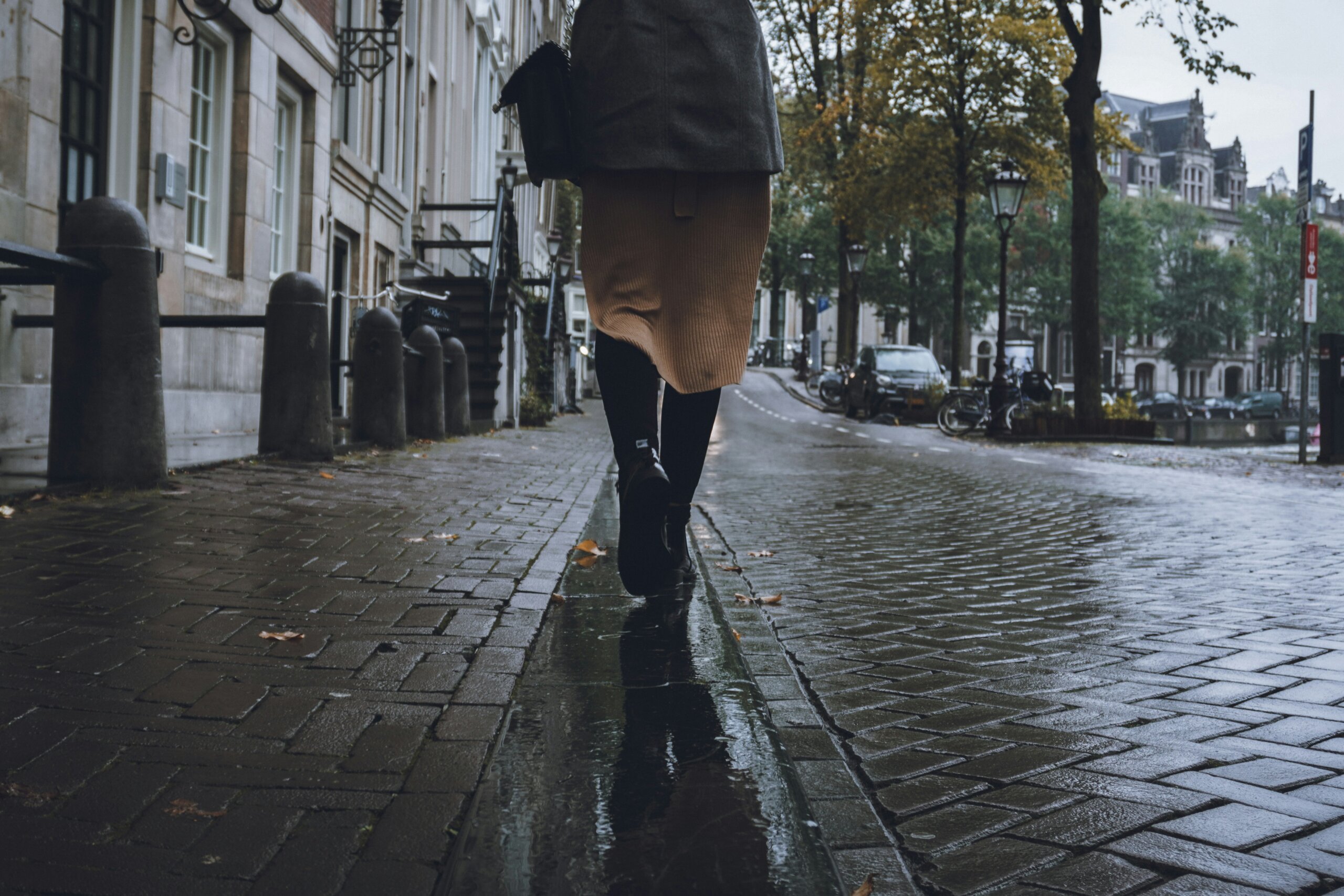 woman walking alone