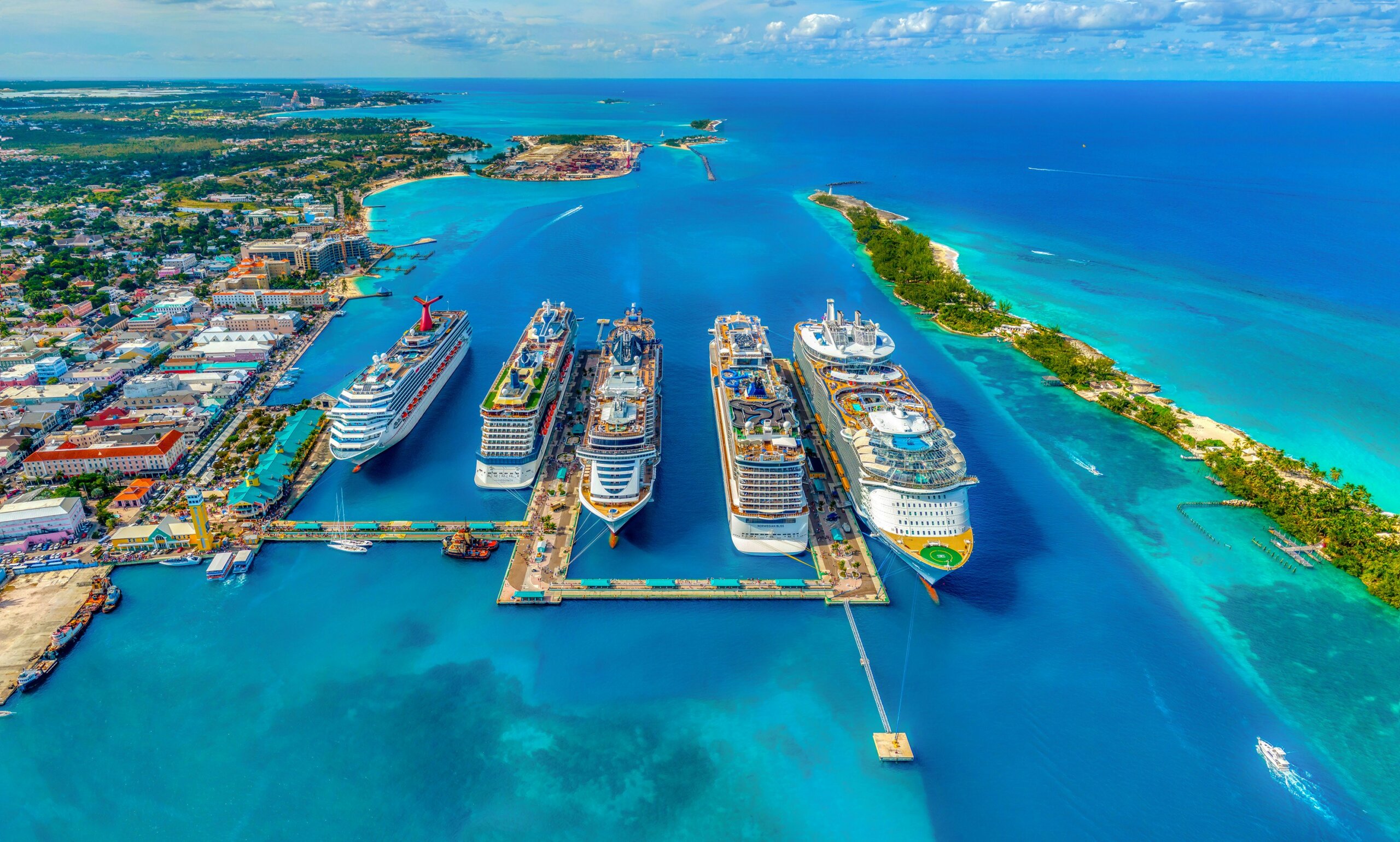 Several cruise ships