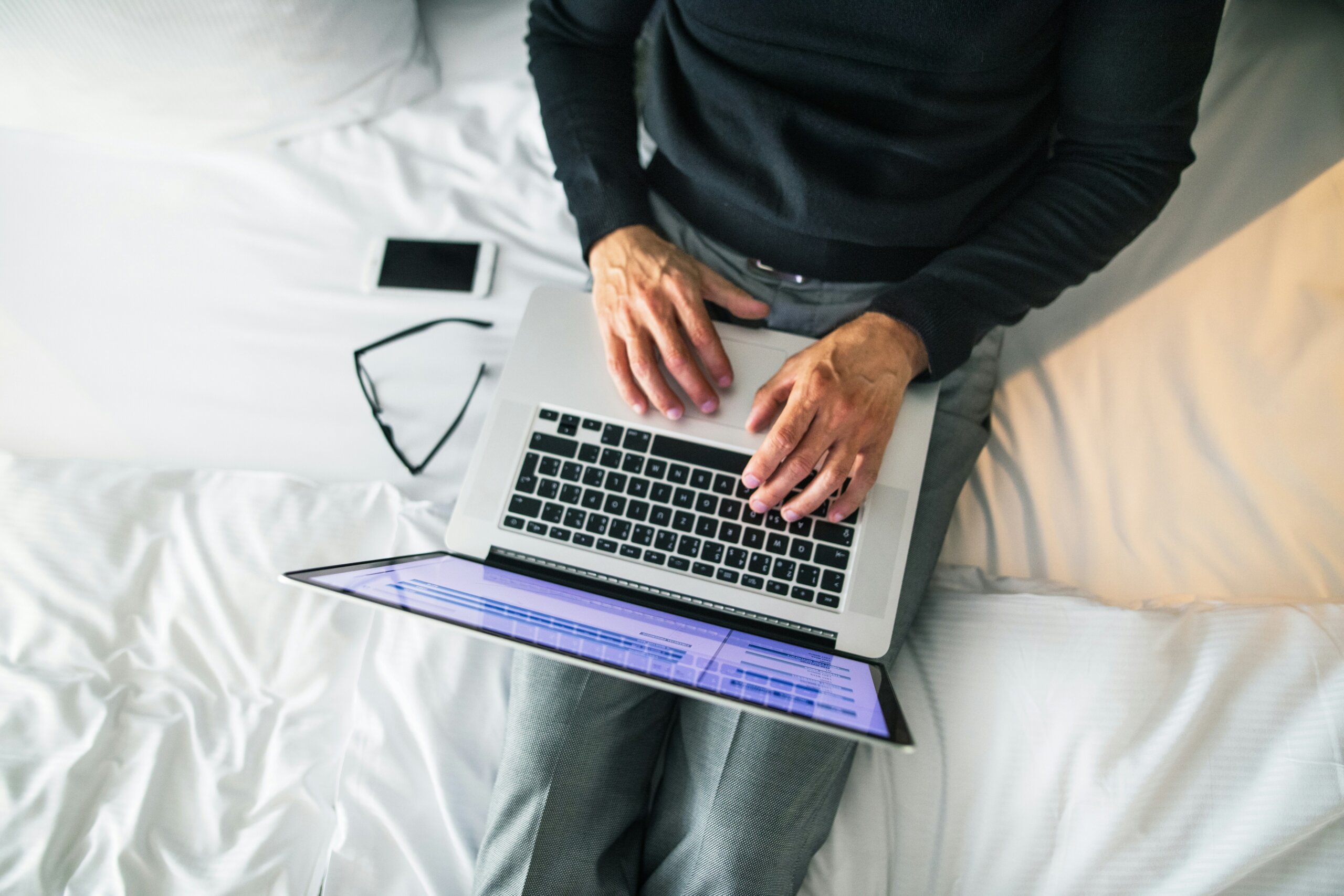Man using a laptop 