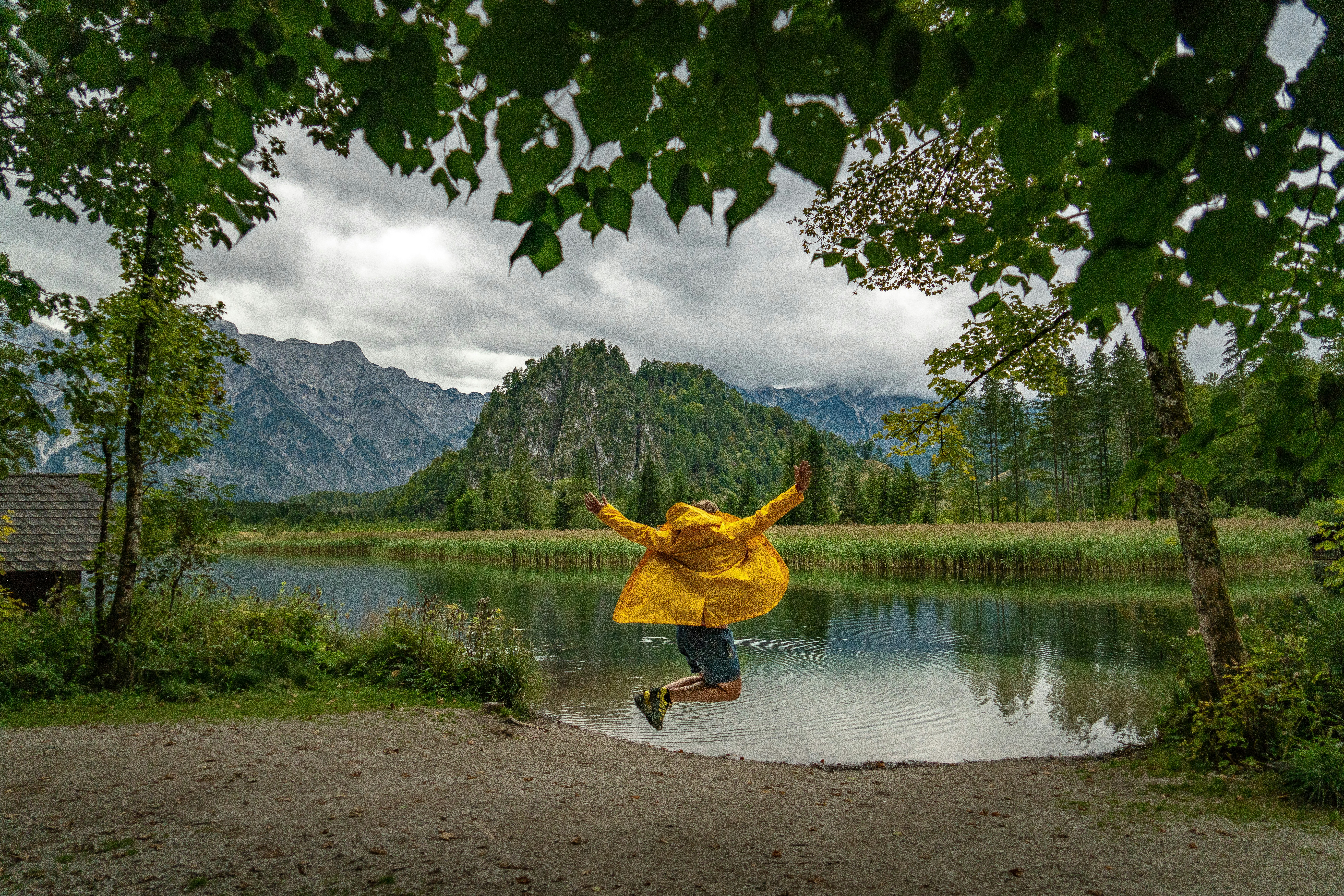 person in yellow raincoat