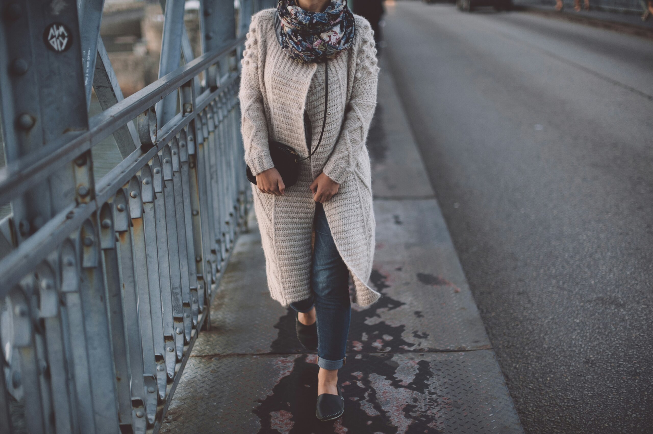 sweater and scarf
