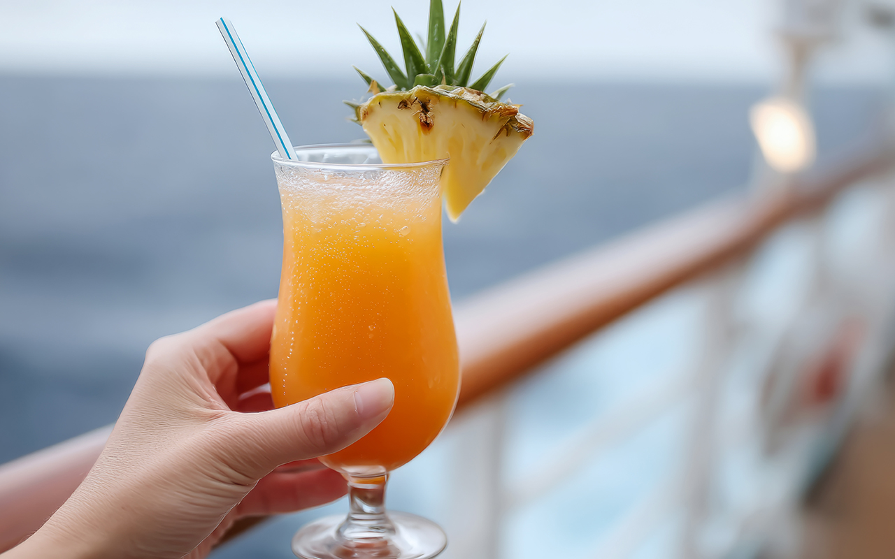 Tropical drink on a cruise ship