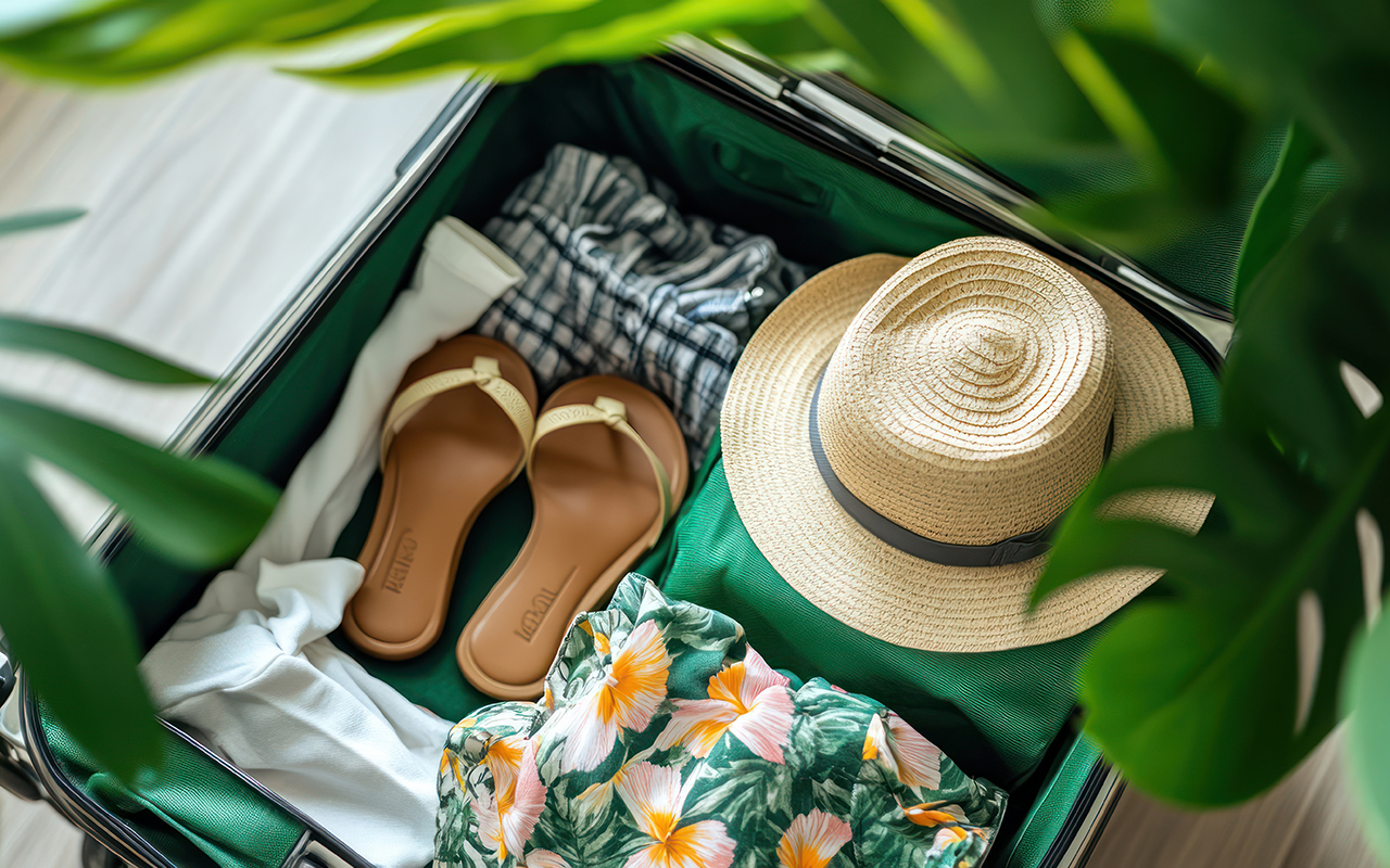 packed luggage for vacation
