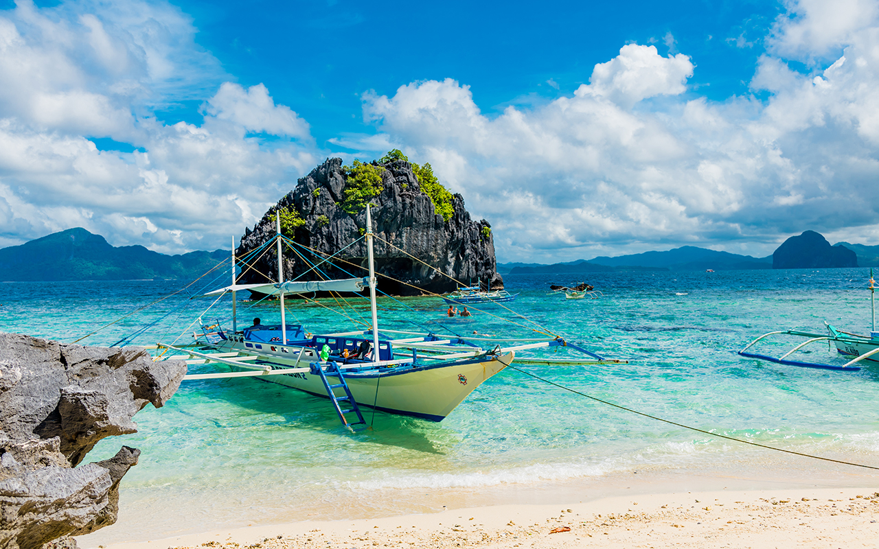 Tropical island of Palawan, in south east asia of the Philippines in El Nido