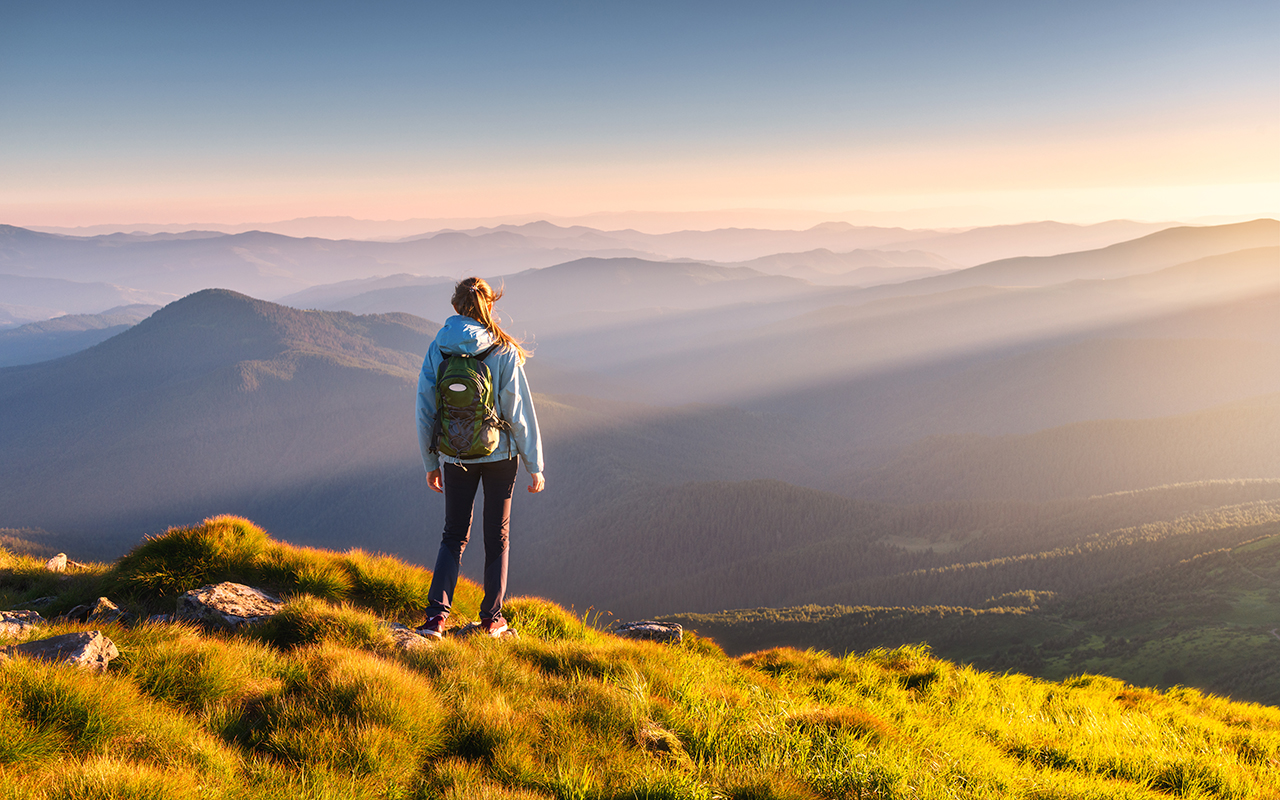 Woman hiking in nature