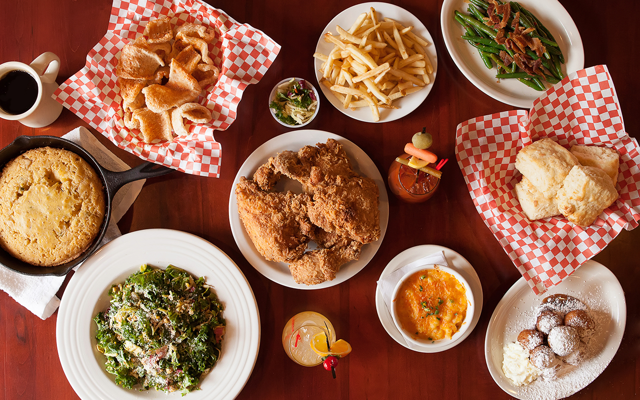 Southern Comfort Food Restaurant Dinner Spread