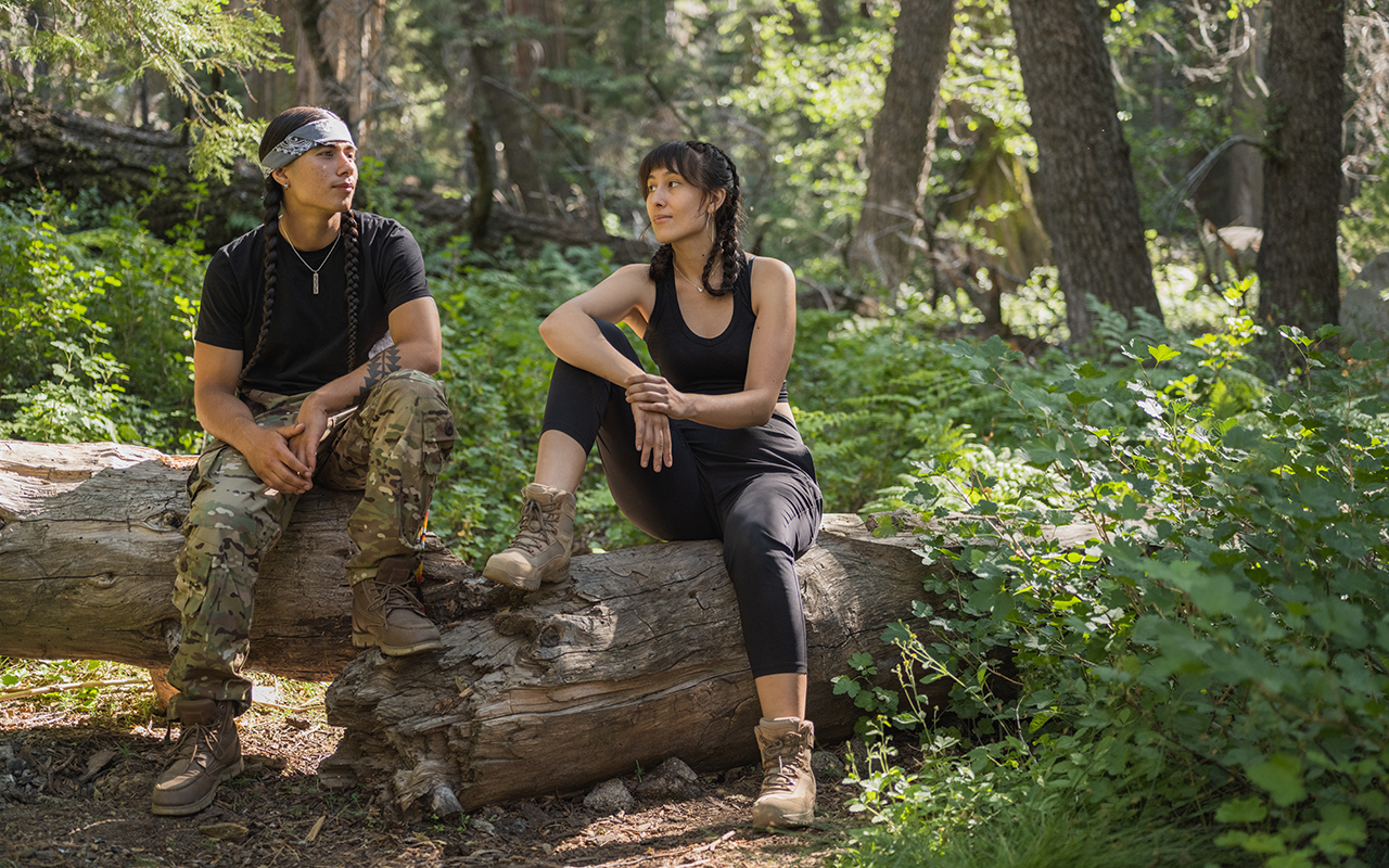 Man and woman outdoors