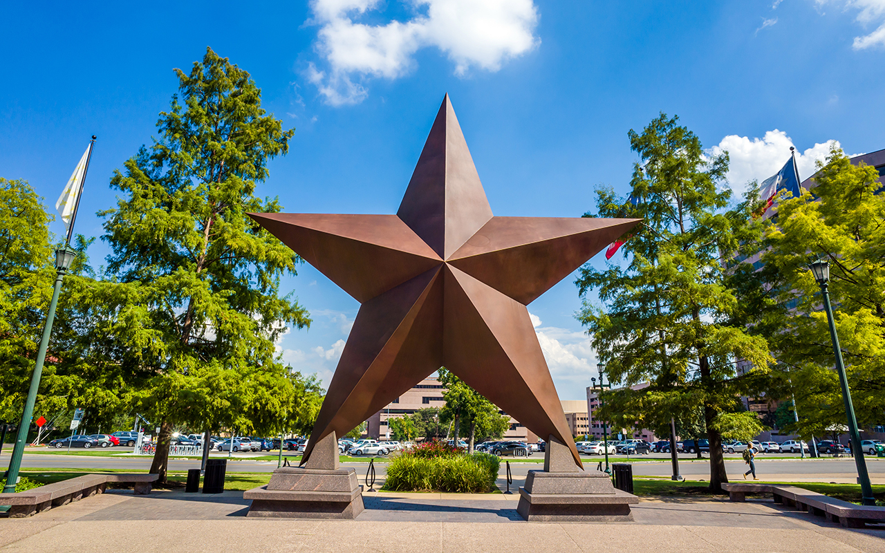 Texas Star in front of the Bob Bullock Texas State History Museum