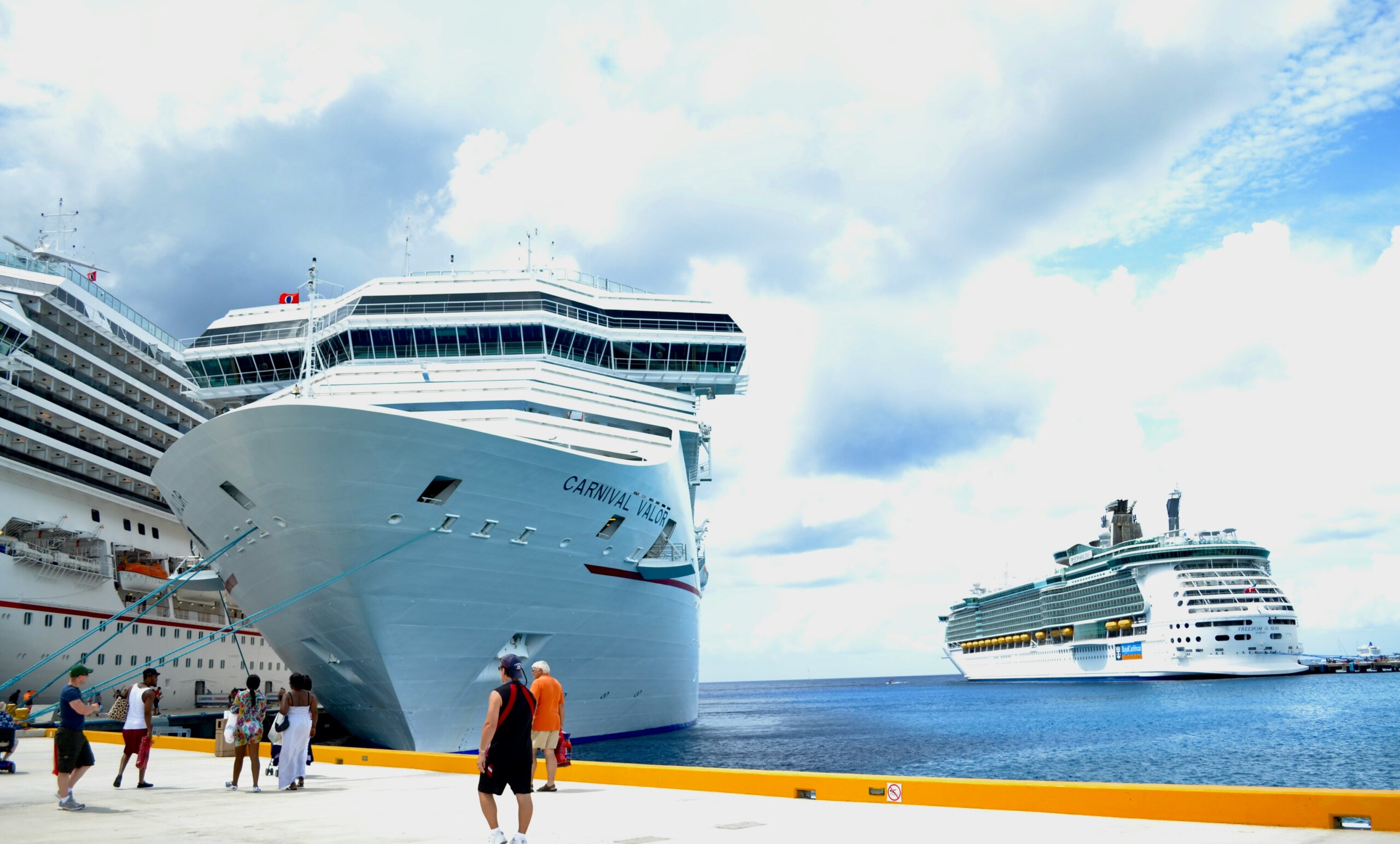 Docked cruise ship