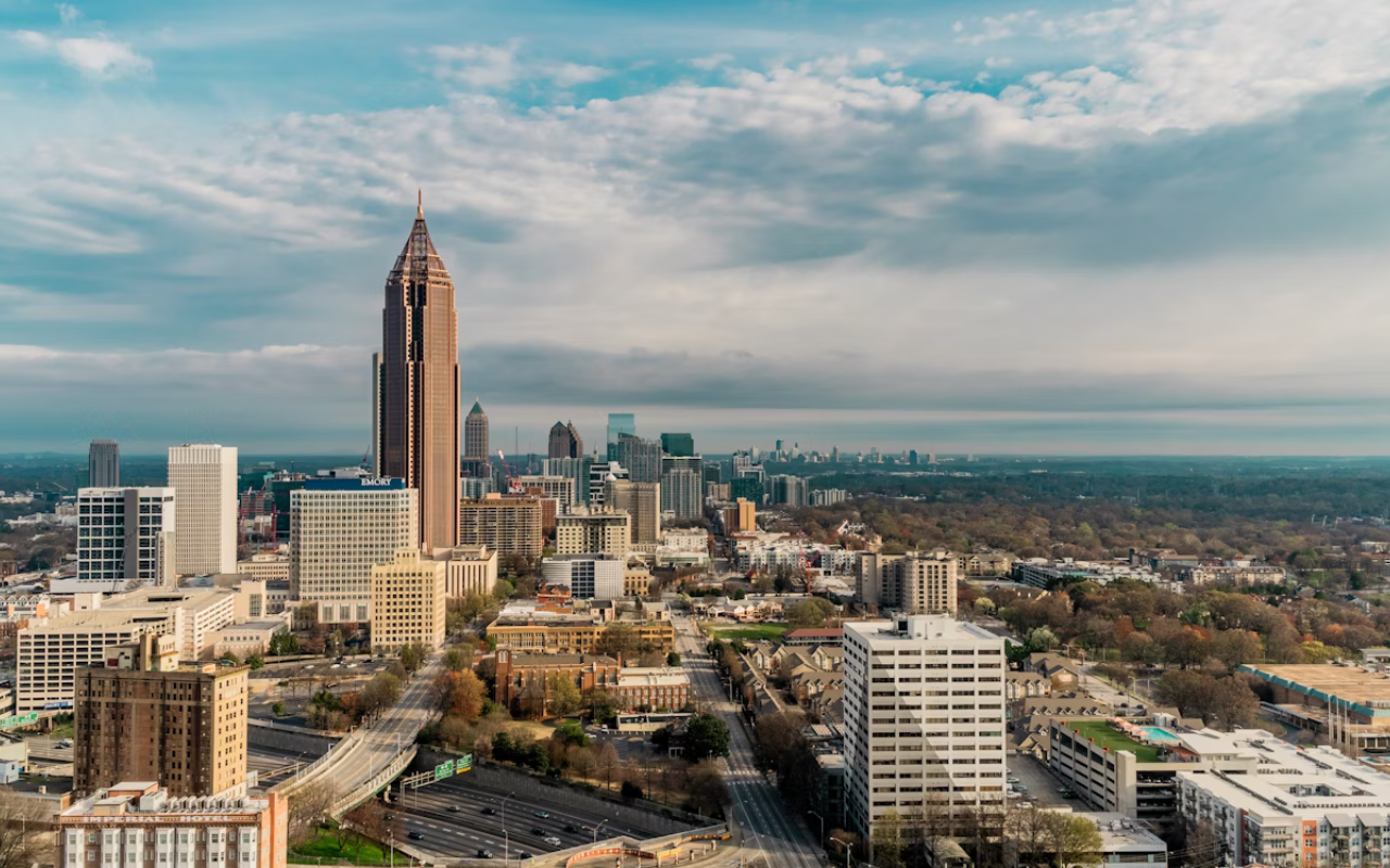 Downtown Atlanta skyline: symbolizing the city’s role as a hub of Black culture and civil rights history