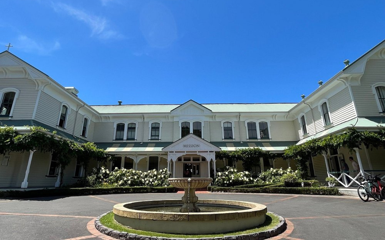 Exterior view of Mission Estate Winery in New Zealand