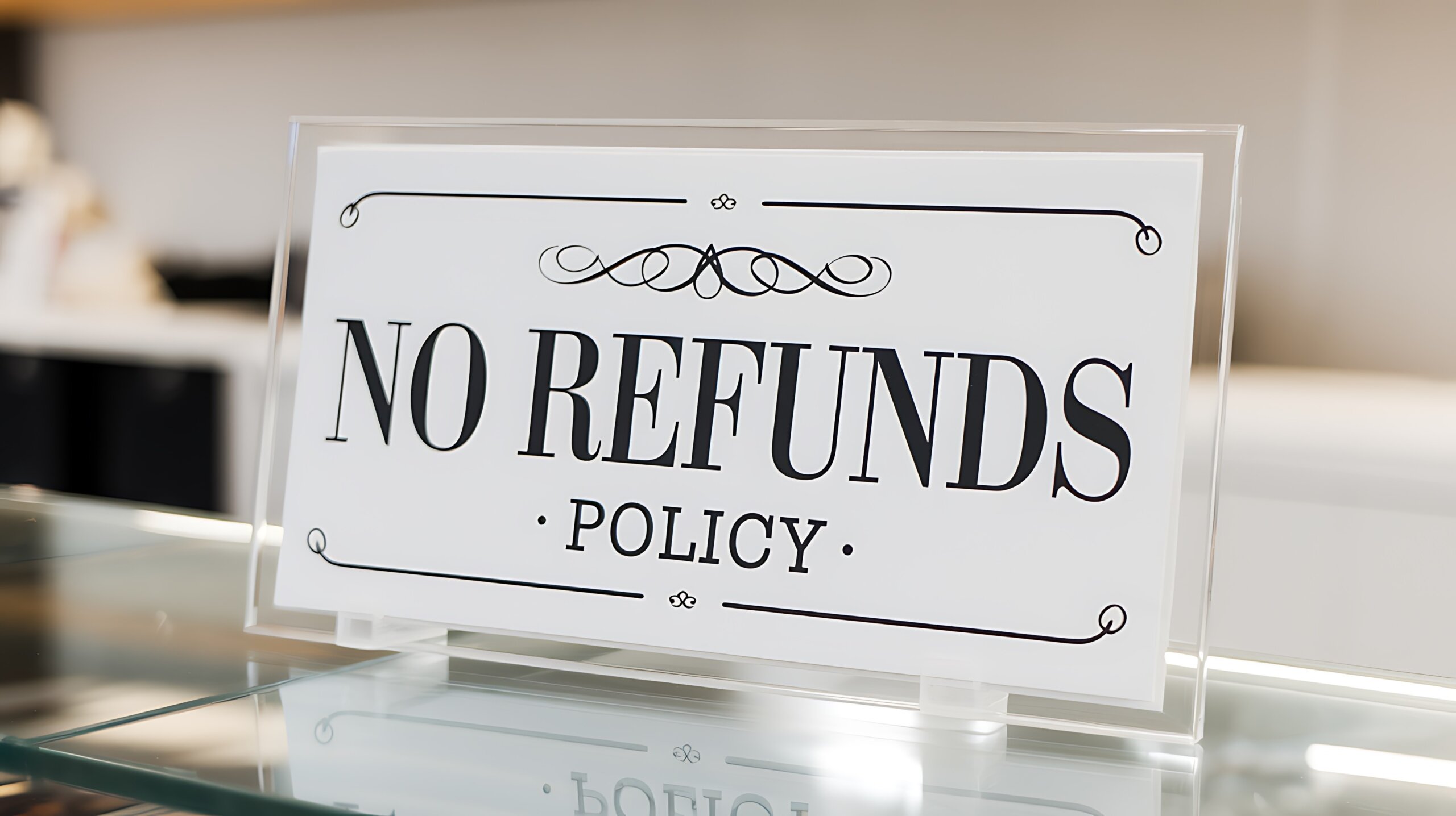 Store Policy Sign No Refunds, Return, Exchange, or Credit