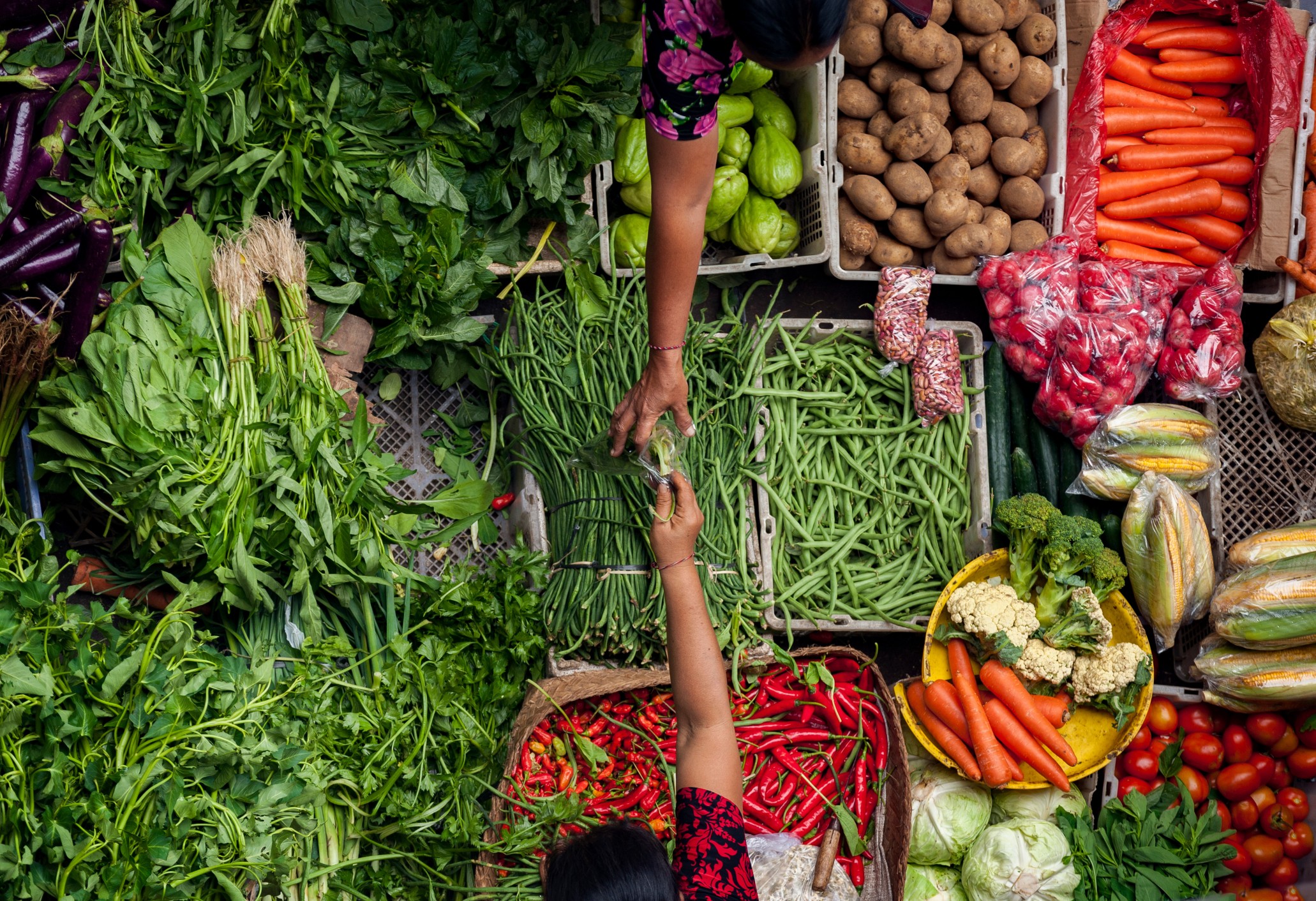 Ubud, Bali Traditional Public Market. Colorful fish and vegetables can be purchased at the Ubud, Bali public market in the cultural heart of this fantastic Indonesian