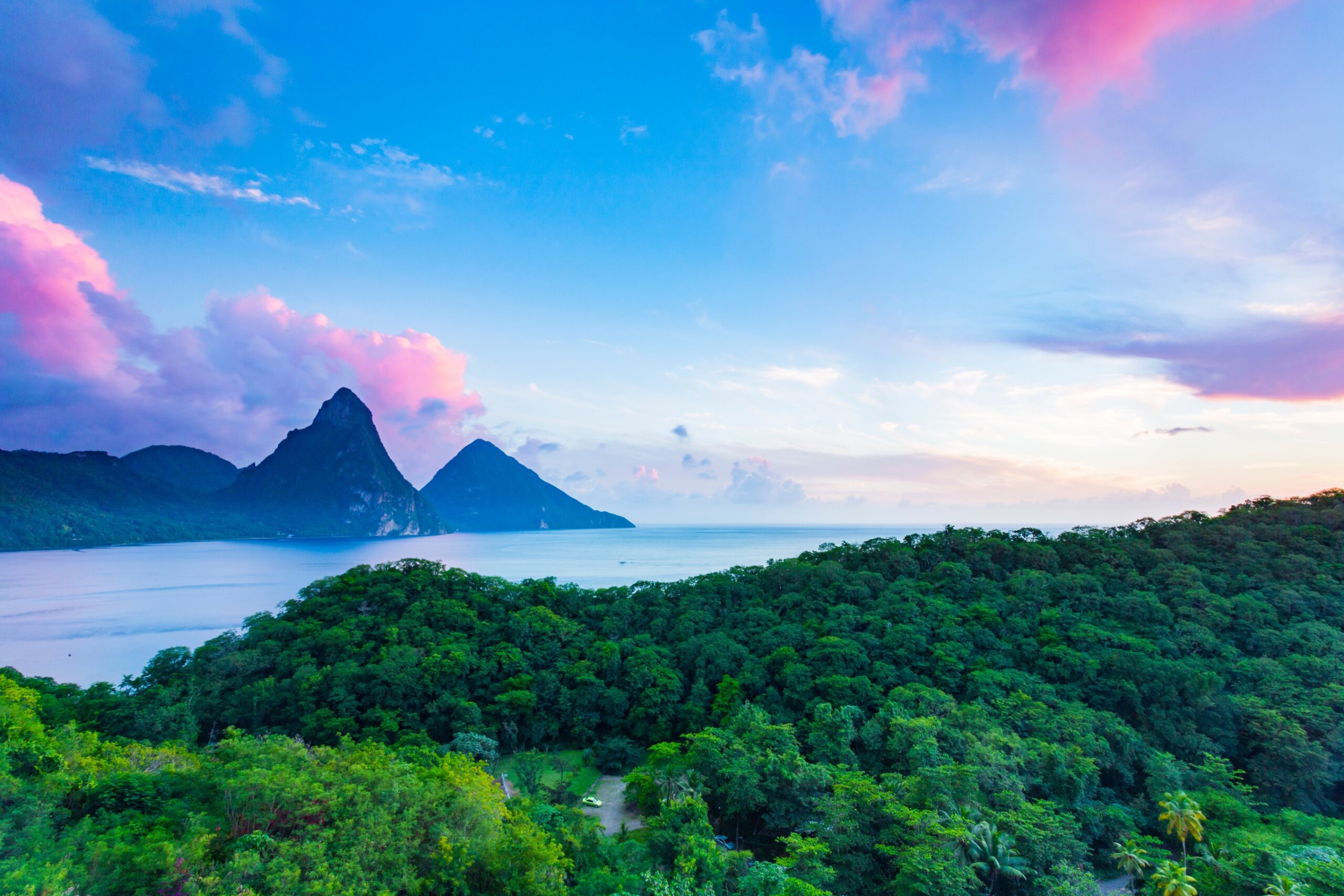 Pitons from Jade Mountain Resort, Saint Lucia