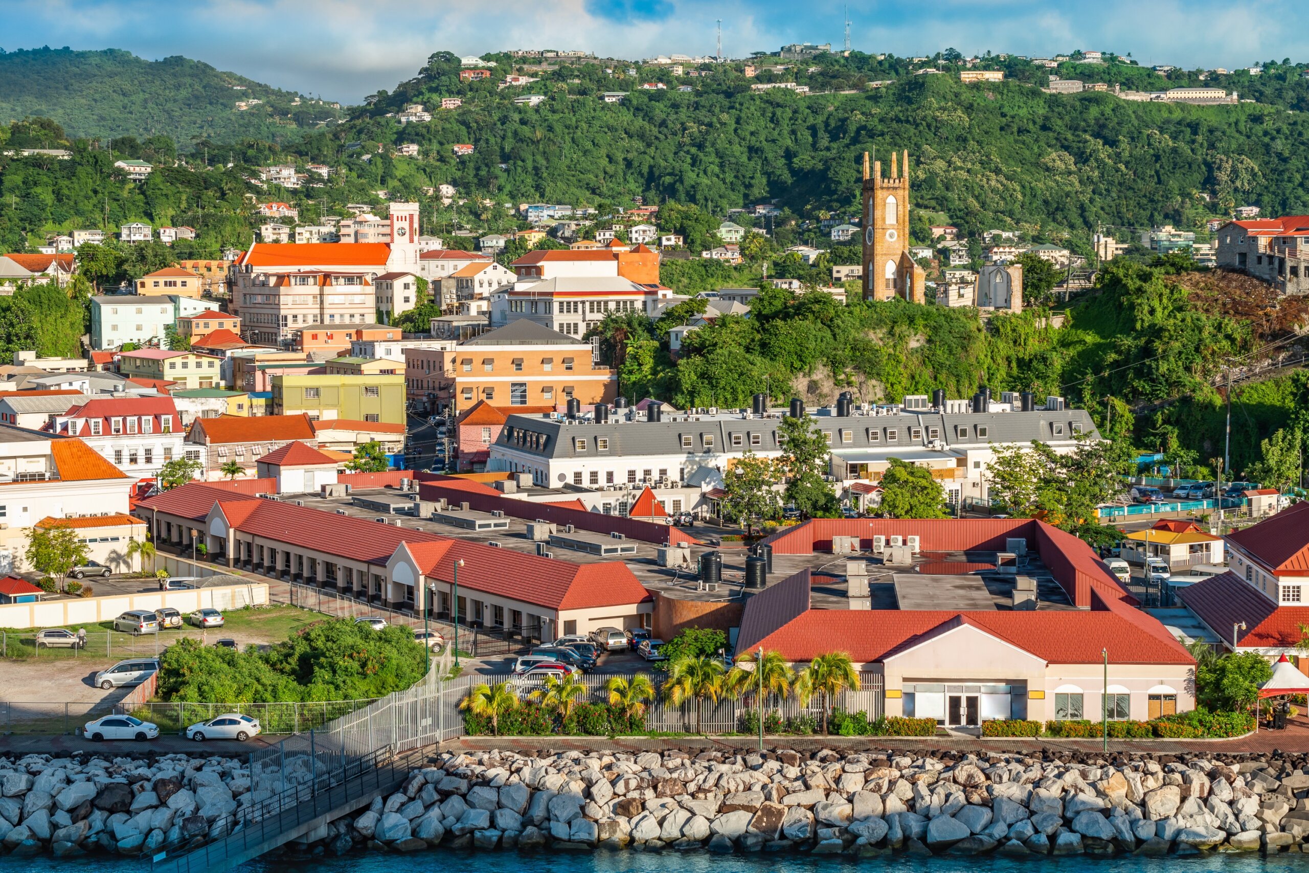 St George's town, capital and cruise port of Grenada, Caribbean