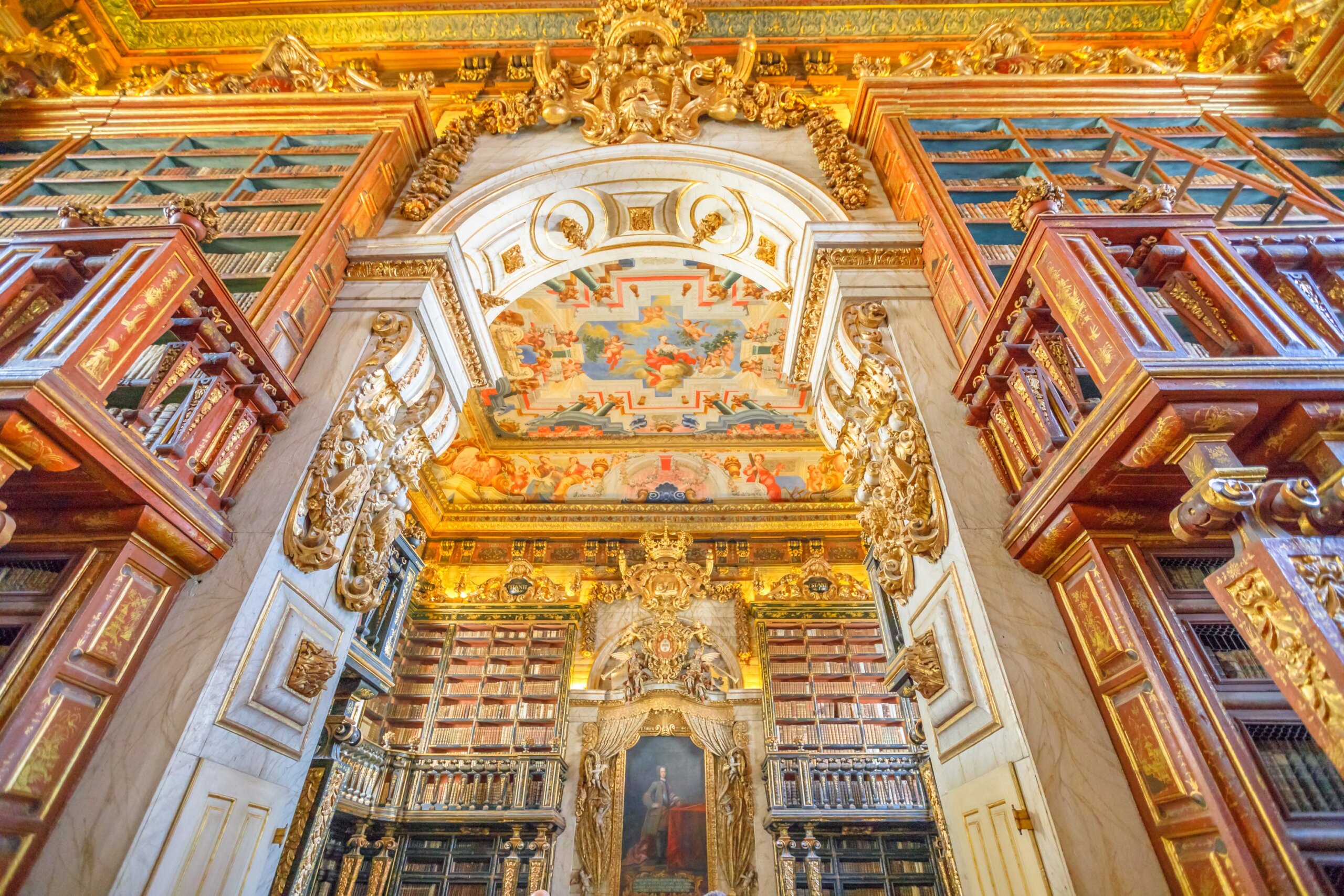 University library in Coimbra, the Europe's oldest university founded in 1290. Unesco World Heritage Site and most important tourist attraction in Upper Coimbra.