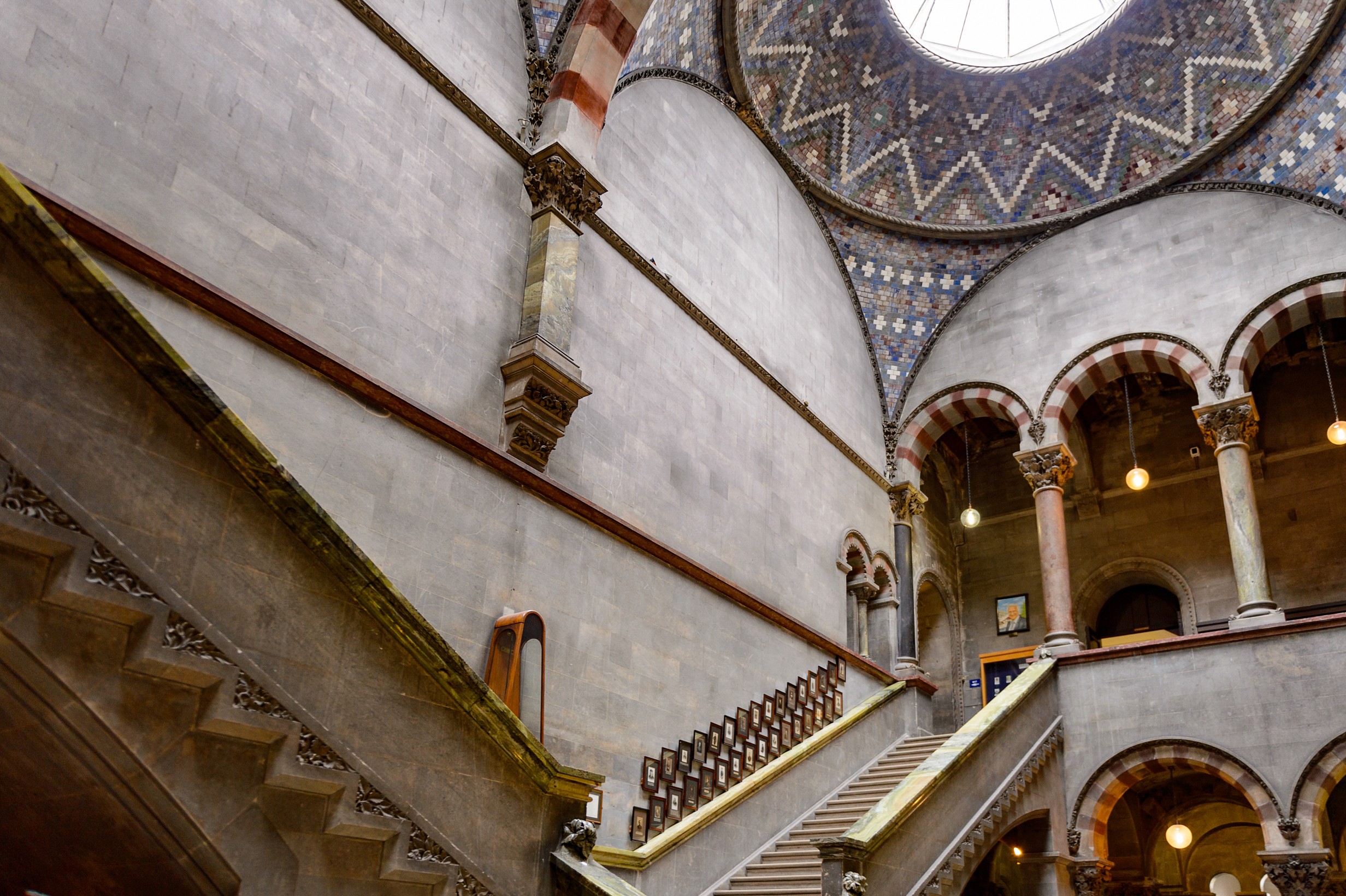 Interior of the Archaeological faculty of the Trinity college, University of Dublin, a research university in Ireland. The college was founded in 1592