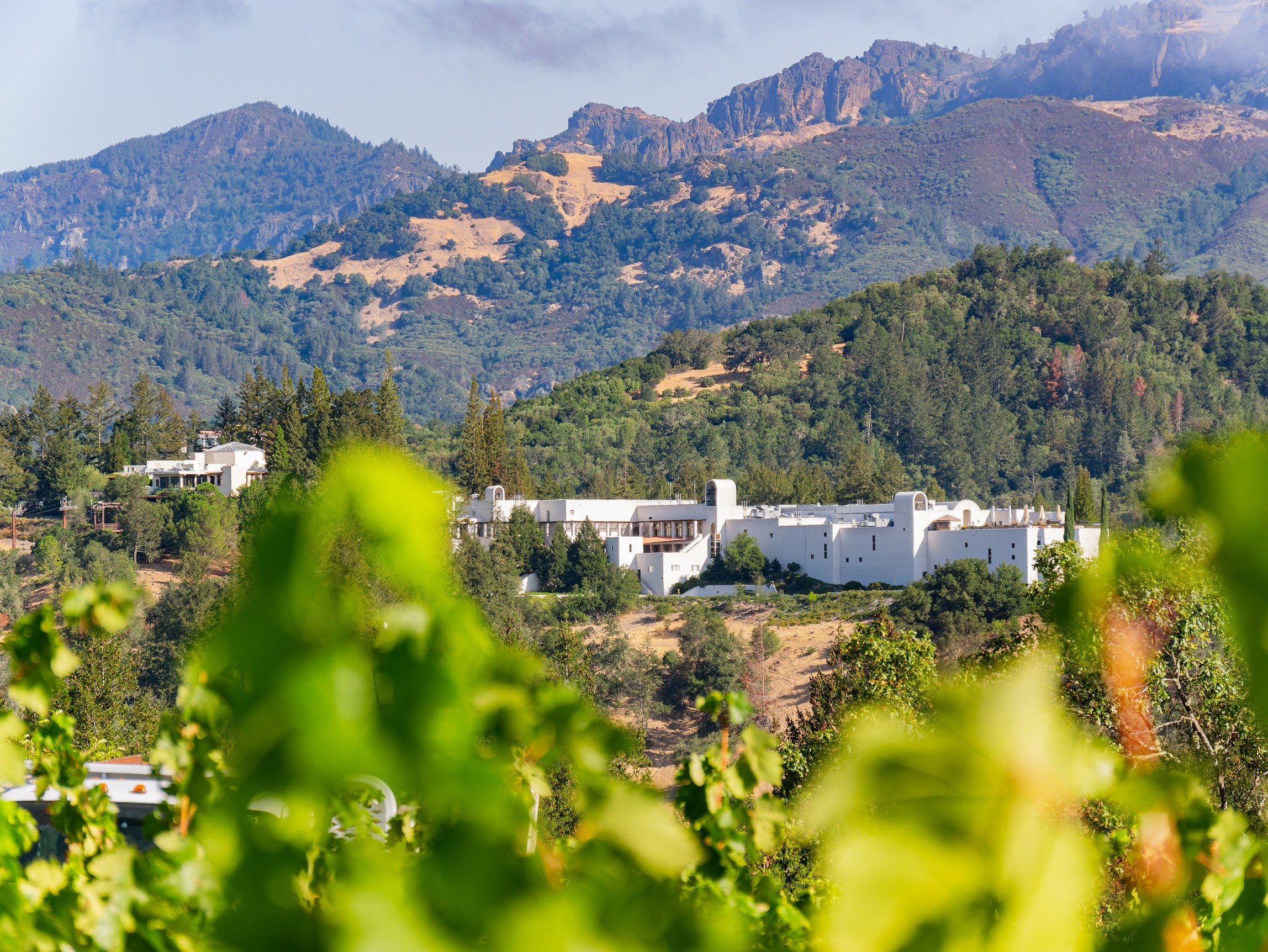 Sunny exterior view of Sterling Vineyards