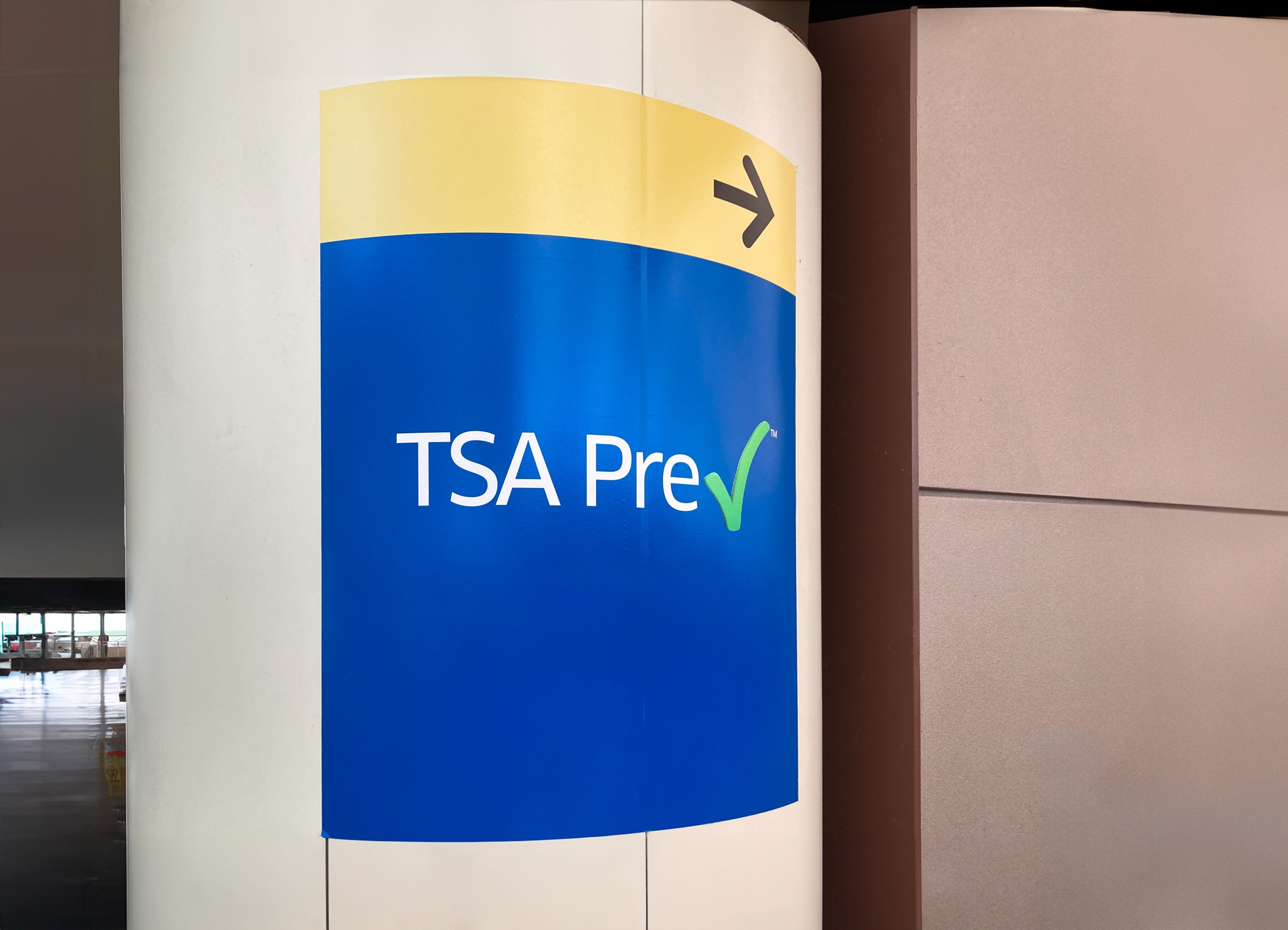 TSA Precheck Directional Sign With Arrow
