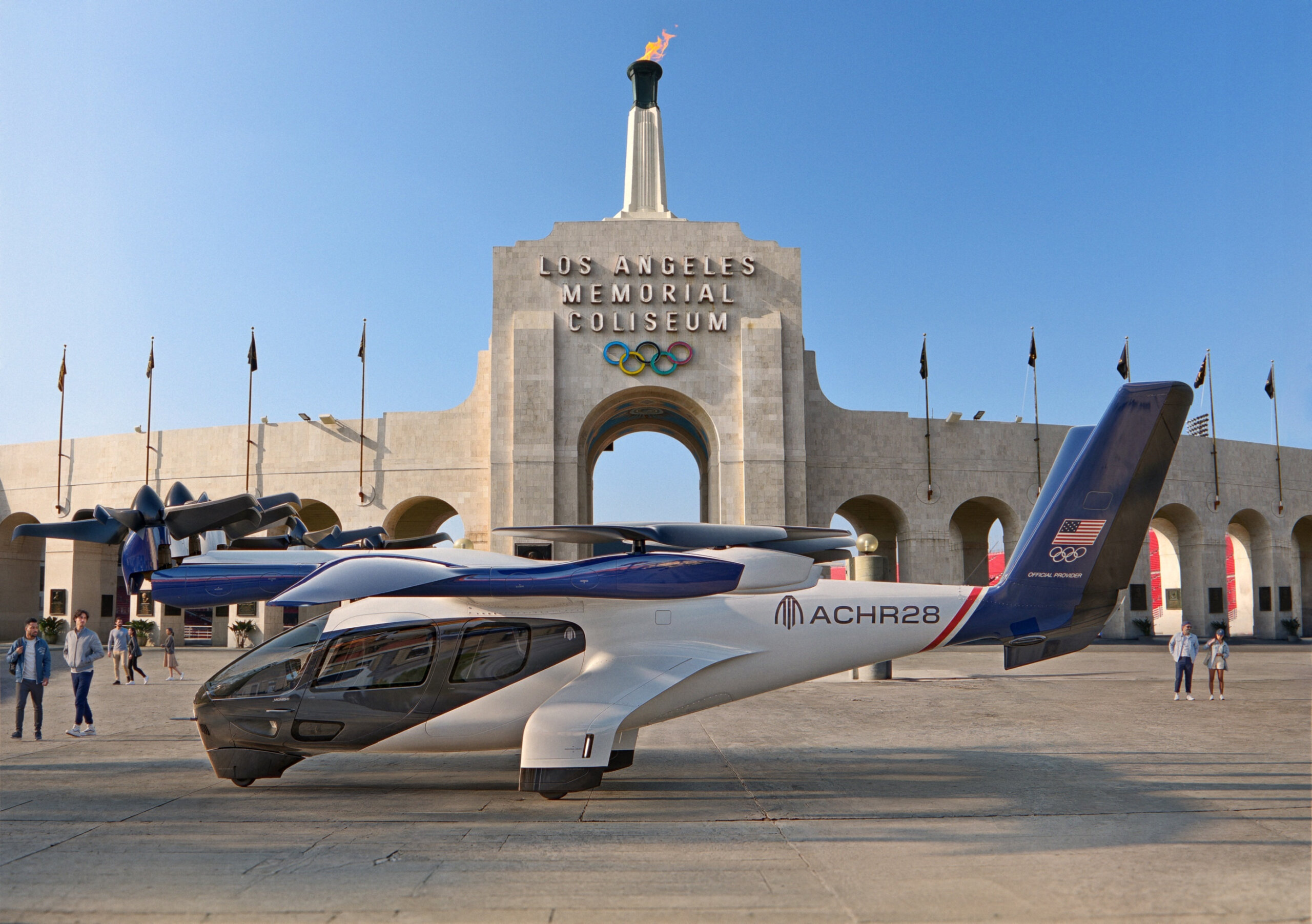 Midnight is Archer’s piloted electric air taxi designed to carry up to four passengers while producing less noise and emissions than a traditional helicopter. The eVTOL aircraft is built with redundant, fault-tolerant systems, including 12 total engines and propellers, allowing Archer to target certification with the FAA at similar levels of safety as commercial airliners. Midnight is made in America at Archer’s manufacturing facilities in San Jose, CA and Covington, GA.