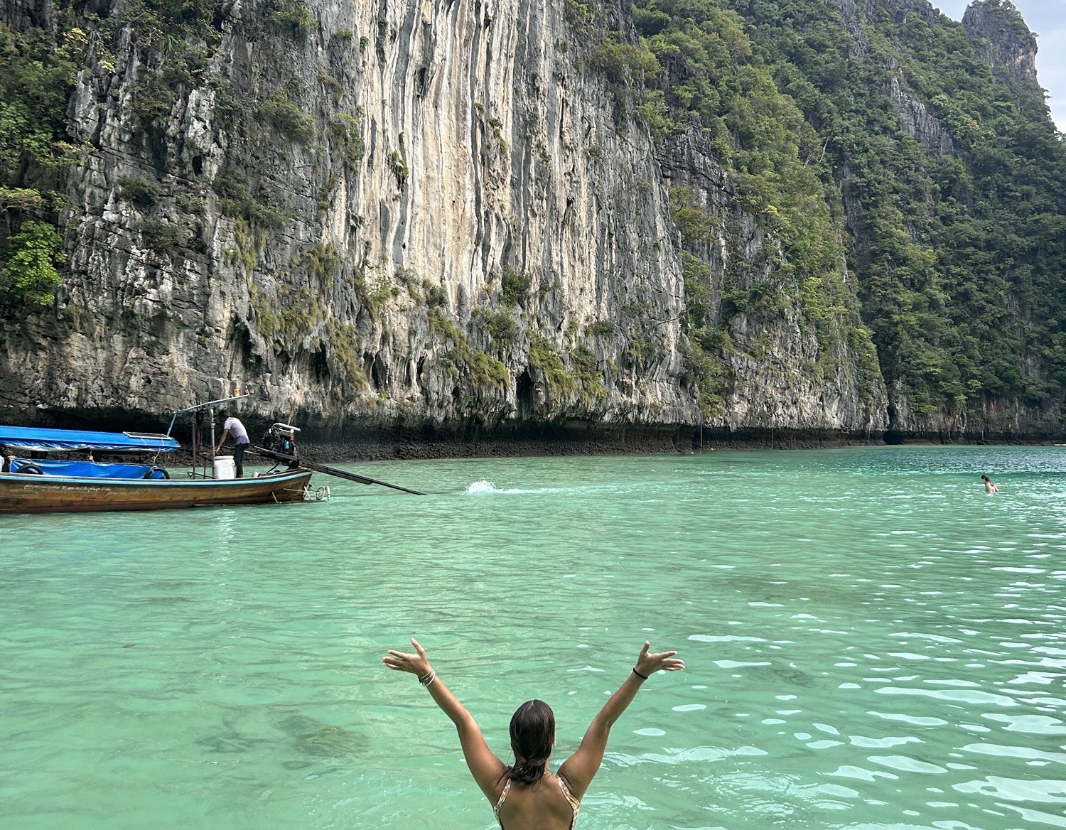 The famous Maya Bay in Southern Thailand (not pictured the thousands of tourists that come every single day).