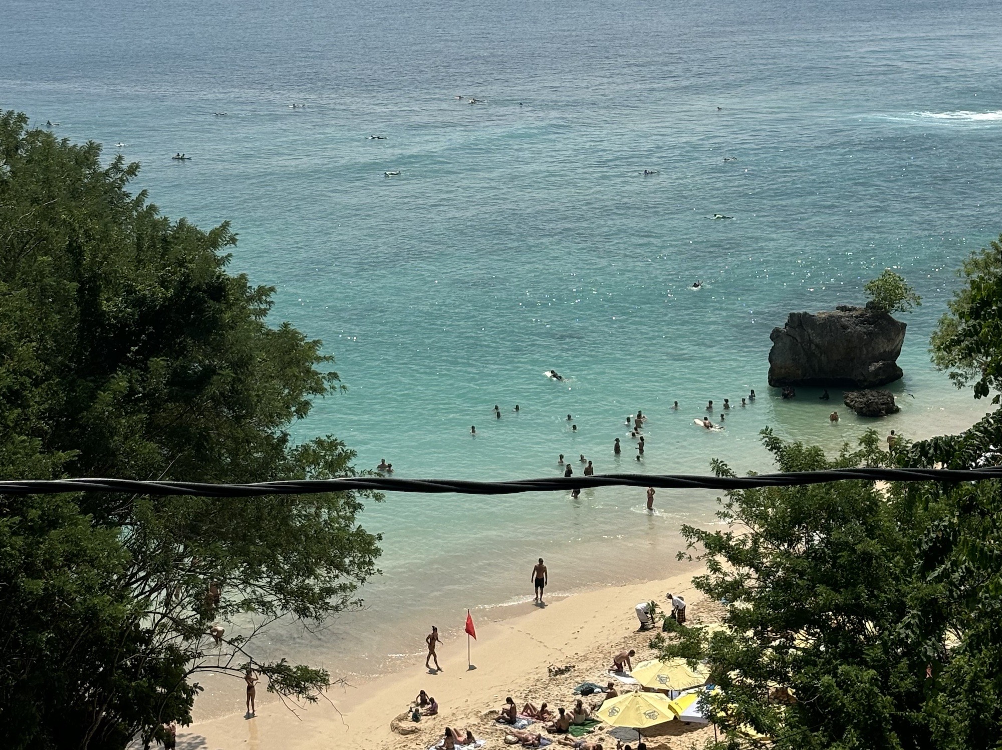 Popular beach in Uluwatu at 8AM. 